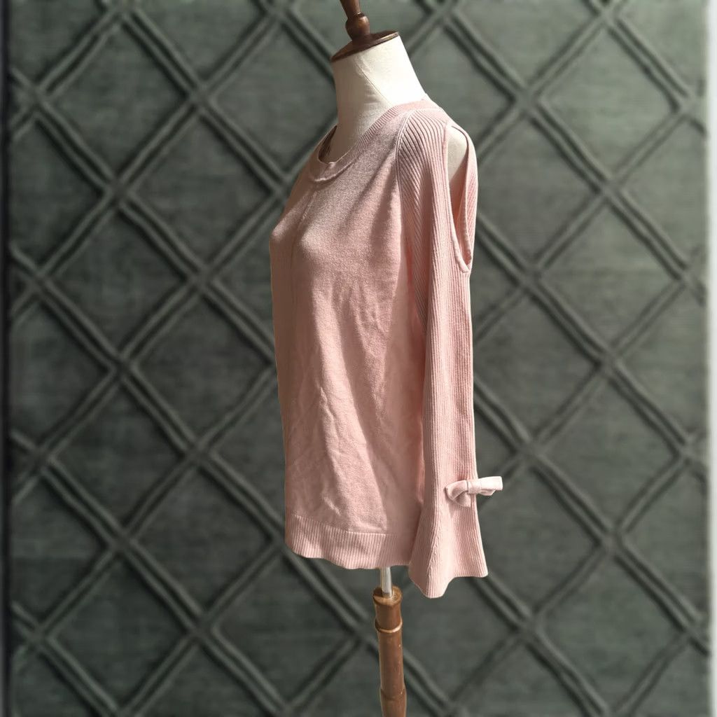 Karl Lagerfeld Karl Lagerfeld Paris Women Pink Cold Shoulder Bell Sleeve Sweater M Regular Womens Pullover Bow Open Round Neck Bell Sleeve Story Paris Theme Size M / US 6-8 / IT 42-44 - 1 Thumbnail