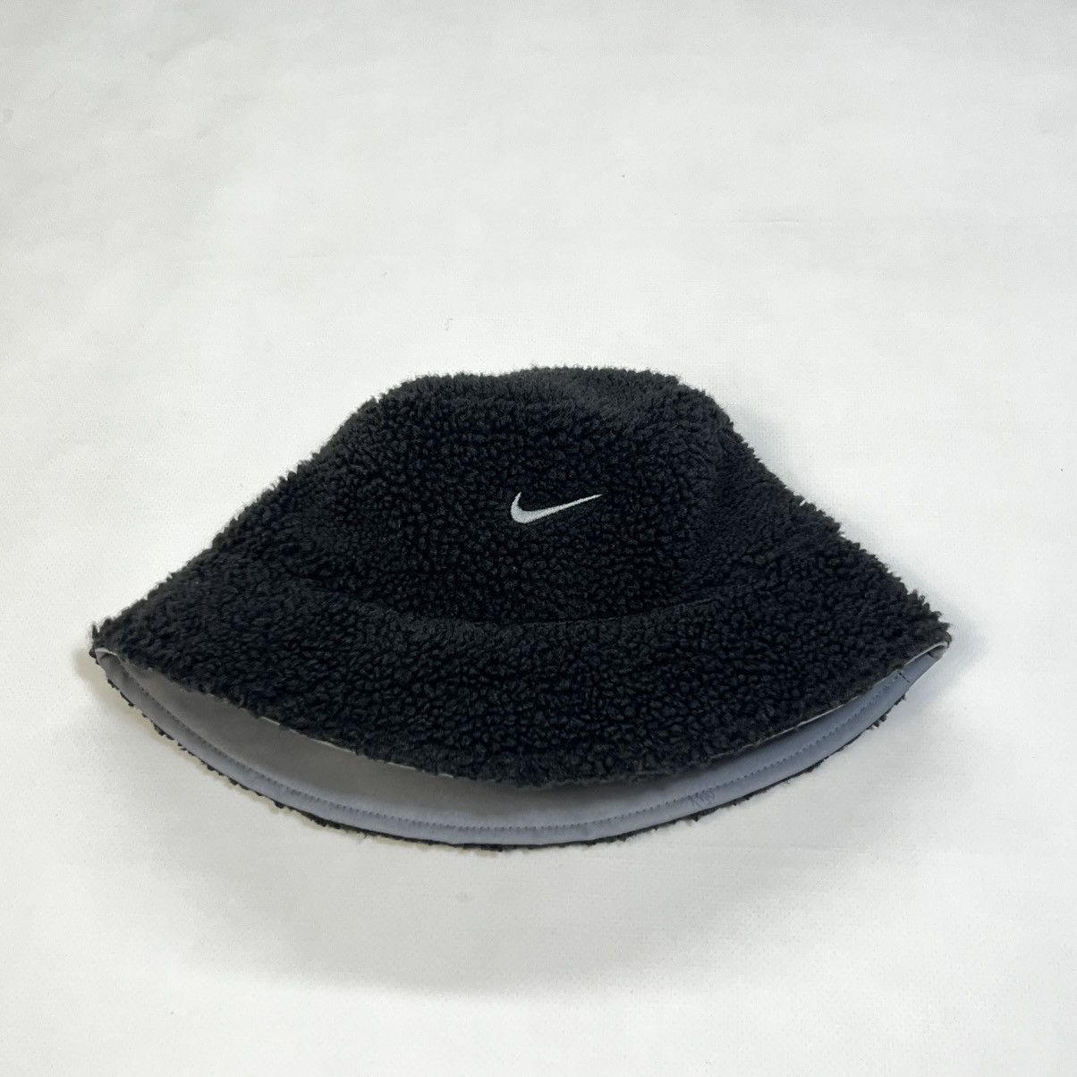 Nike Y2K Vintage Reversible Bucket Teddy Fleece Panama Hat