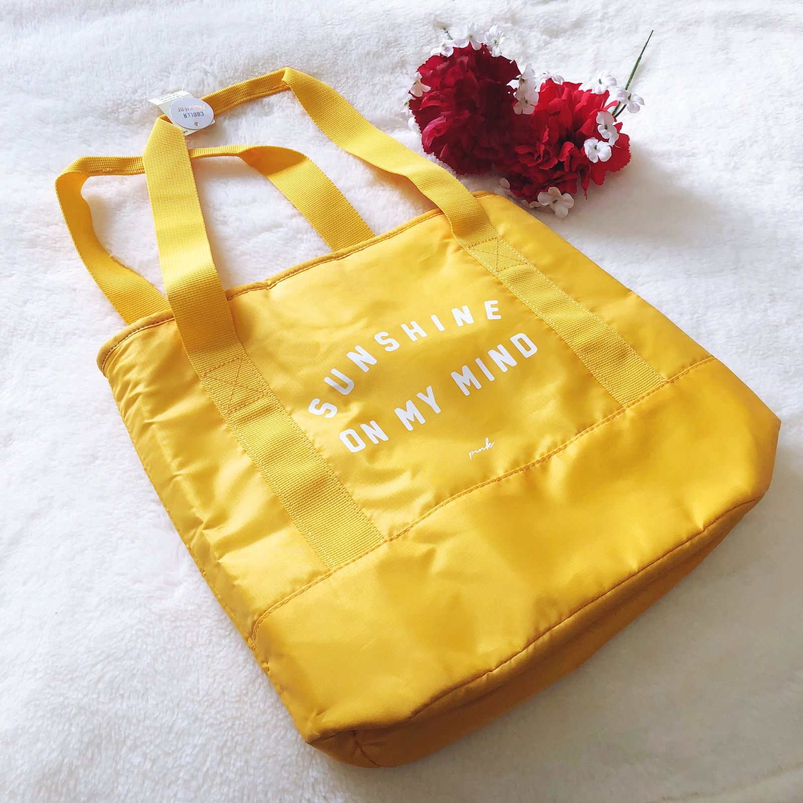 Pink PINK Yellow "Sunshine On My Mind" Cooler Tote Size ONE SIZE - 3 Thumbnail