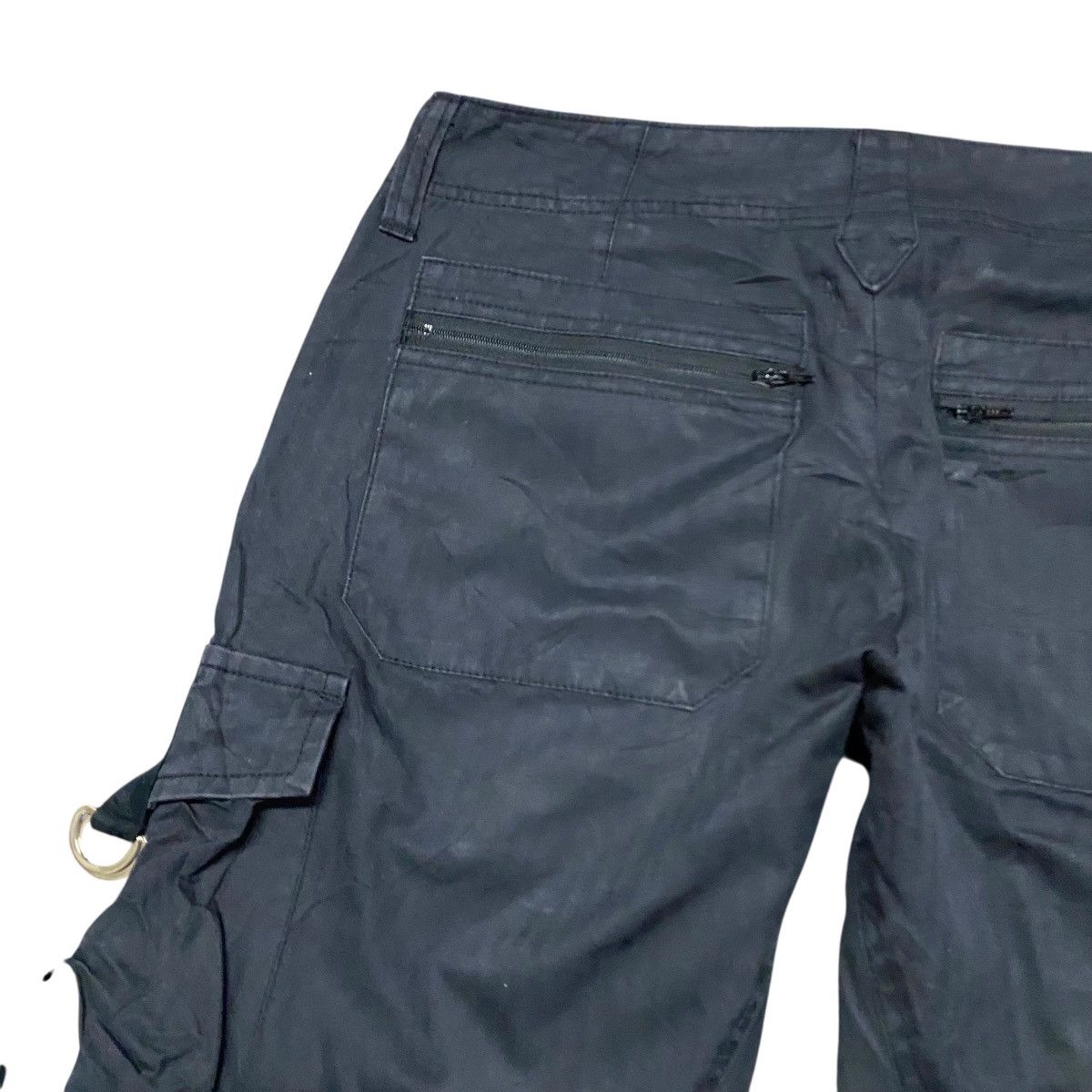 Japanese Brand × Tornado Mart Tornado Mart Cargo Flare Pants Faded Black Size 28" / US 6 / IT 42 - 12 Thumbnail
