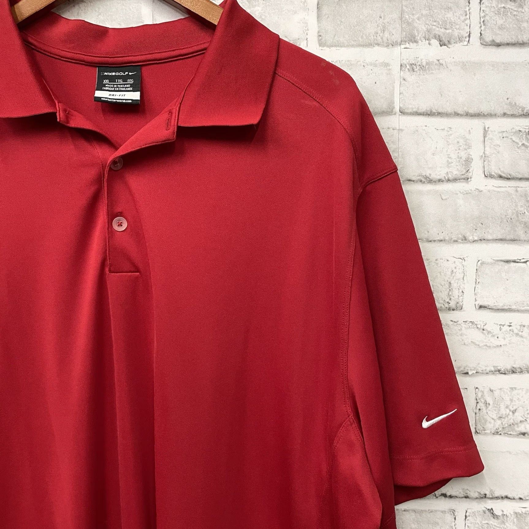 Nike NikeGolf Dri-Fit polo Shirt Mens 2XL Red Athletic Shirt Size US XXL / EU 58 / 5 - 2 Thumbnail