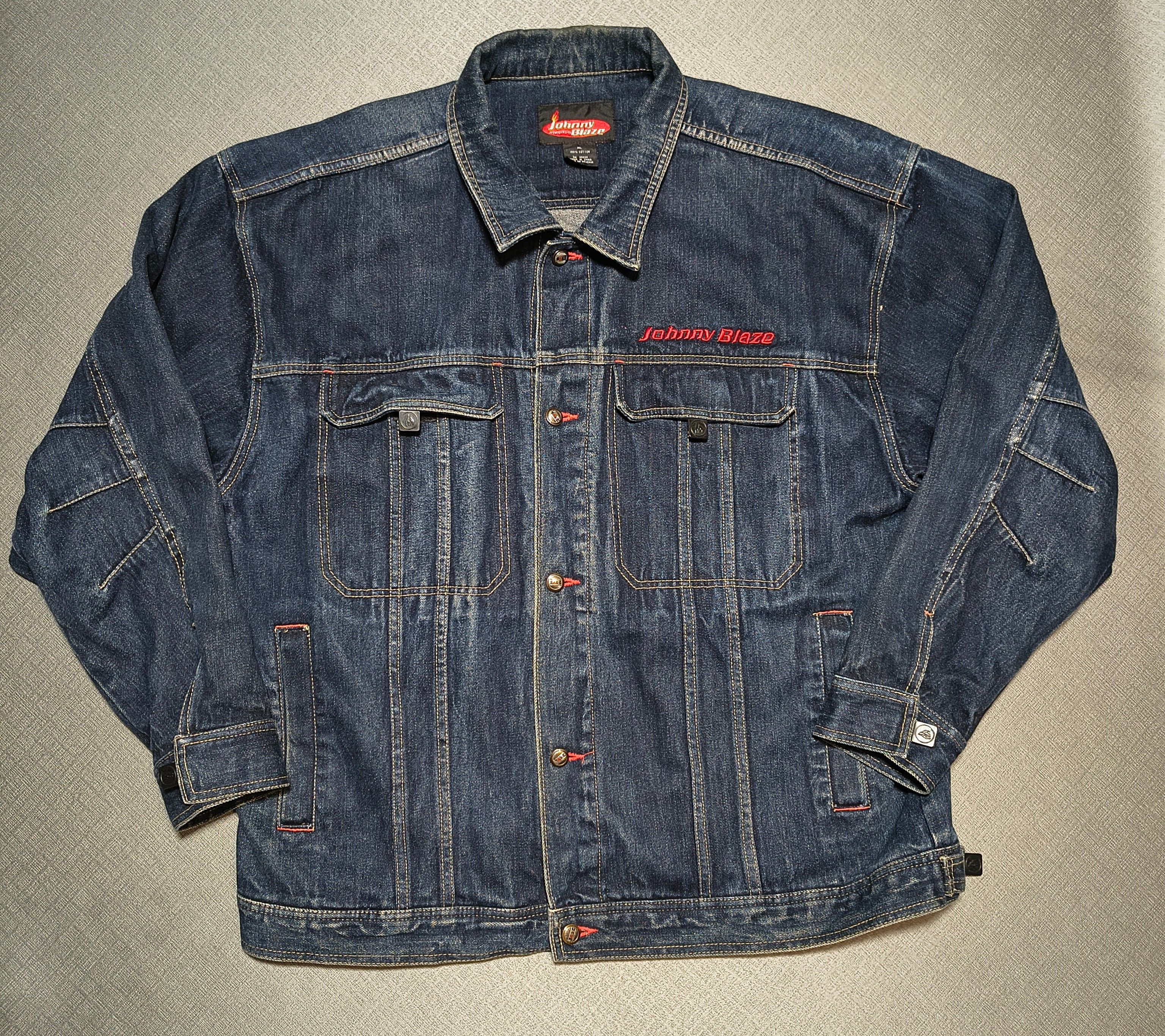 Other Johnny Blaze Vintage Denim Jacket Y2K Hip‑Hop Style Rare Size US XL / EU 56 / 4 - 1 Thumbnail