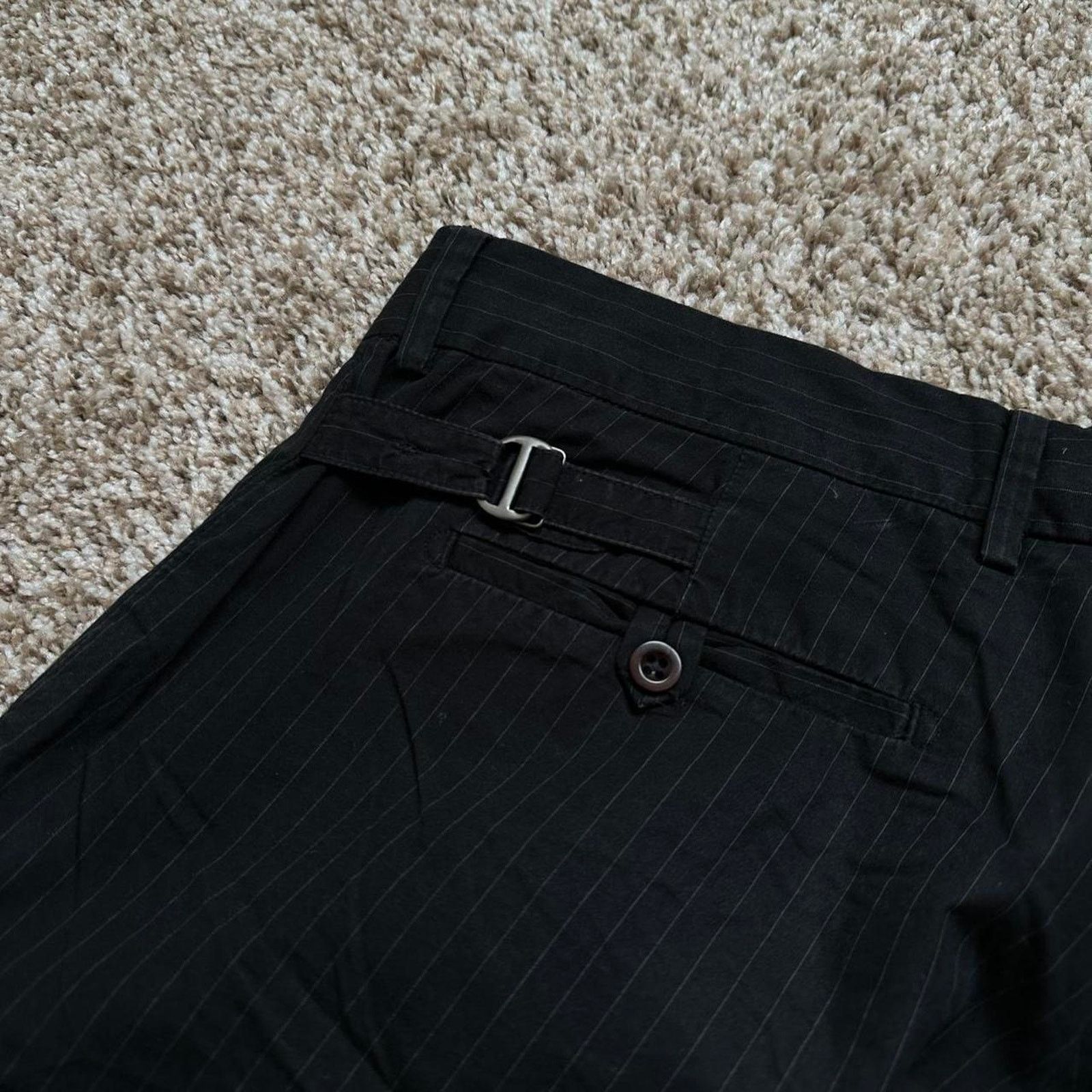 Polo Ralph Lauren Vintage Polo Ralph PinStripe Buckle Back Black Dress Shorts Size US 34 / EU 50 - 5 Thumbnail