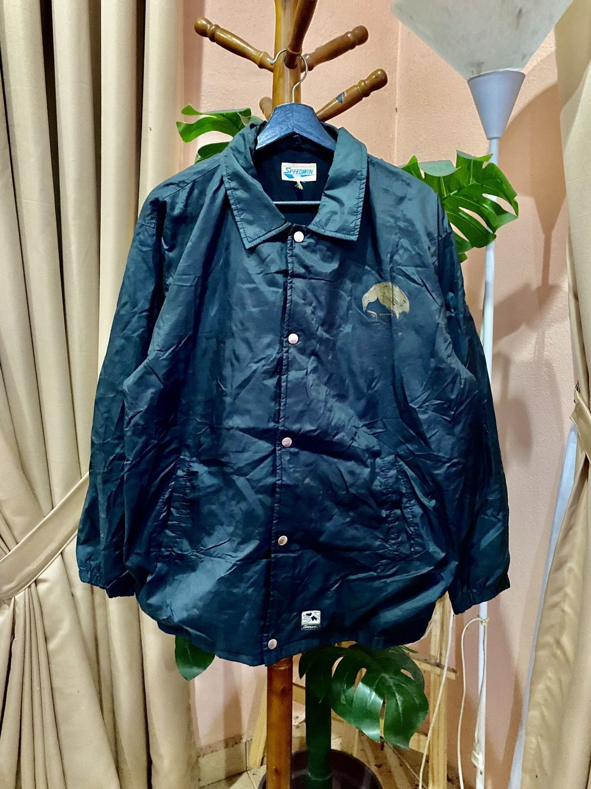 Japanese Brand Vintage SPEEDWIN “Musical Zeami” Coach Jacket – Japanese Size US L / EU 52-54 / 3 - 3 Thumbnail