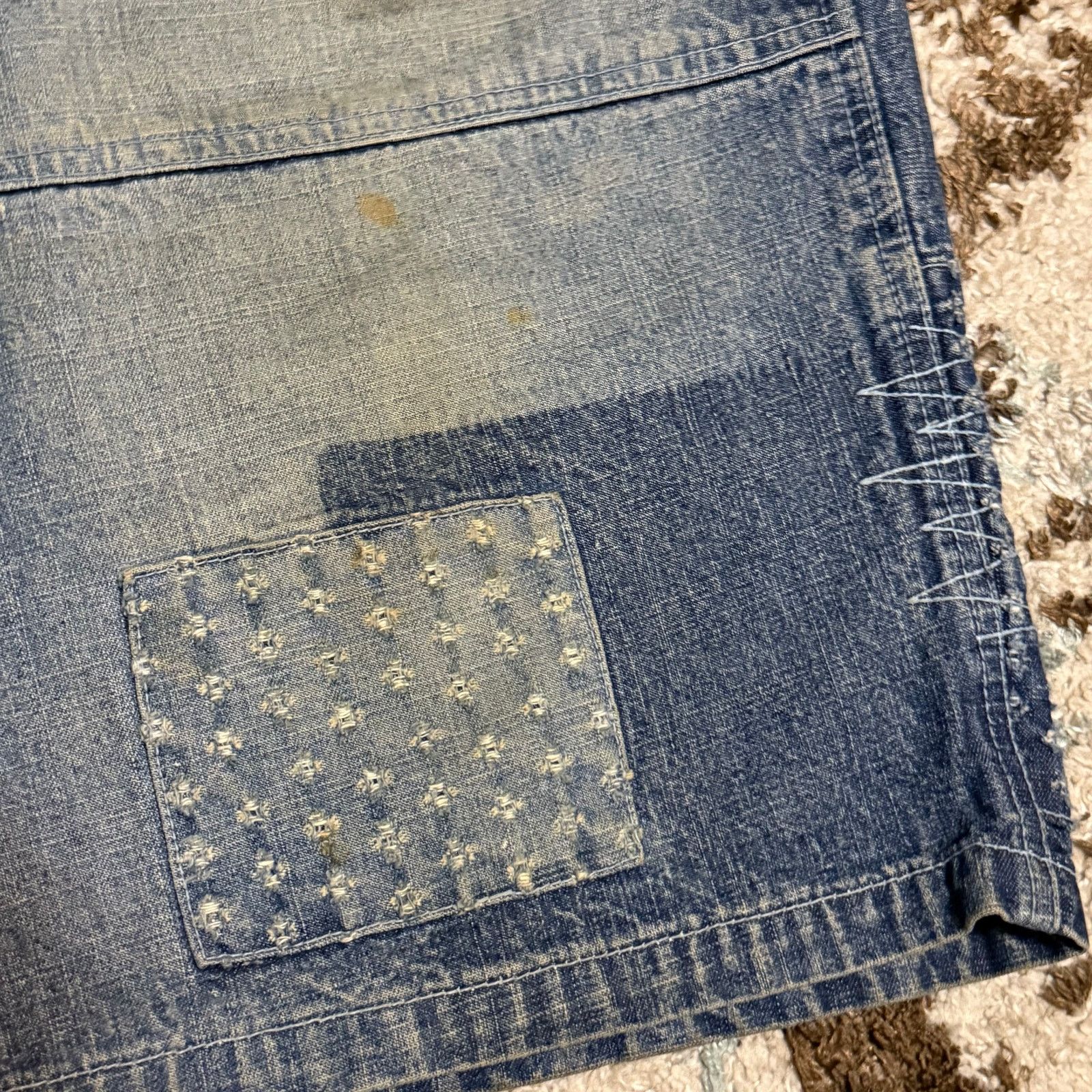 Southpole Southpole Patchwork Baggy Jean Shorts Jorts Size 36 Y2K Size US 36 / EU 52 - 5 Thumbnail