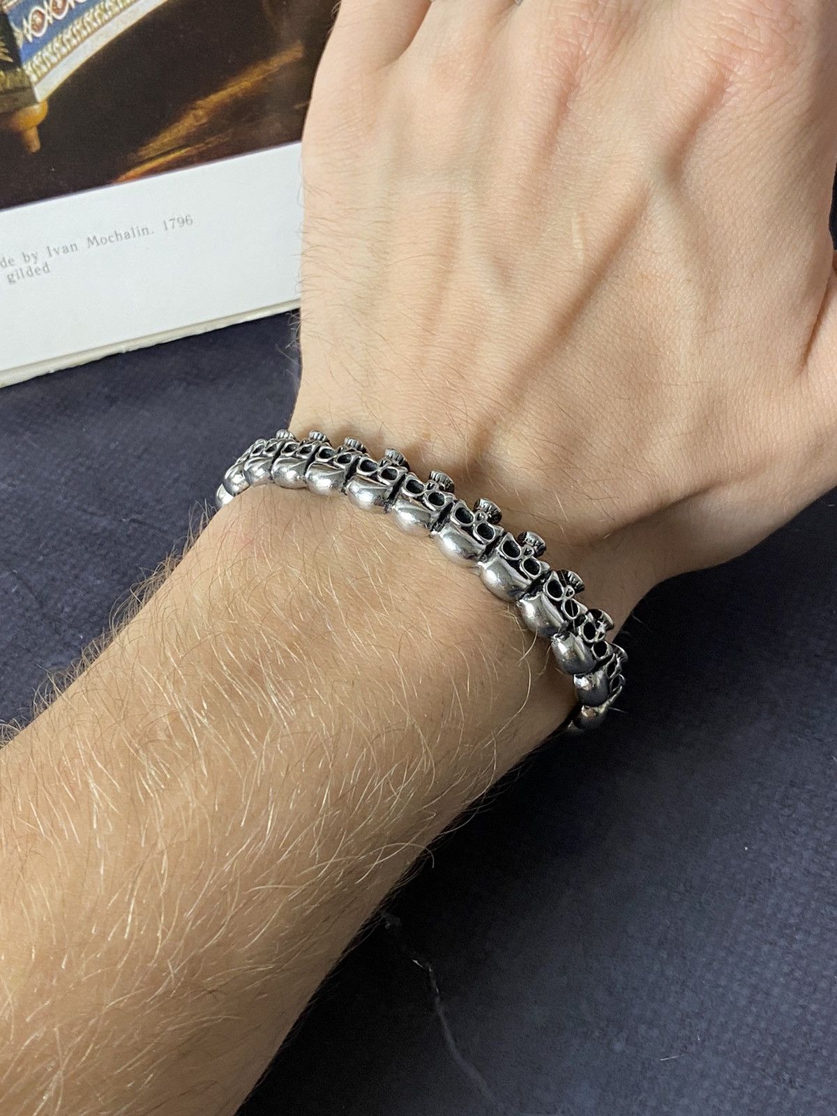 Jewelry Punk Rock Jewelry Set: Skull Bracelet & Rings Size ONE SIZE - 5 Thumbnail