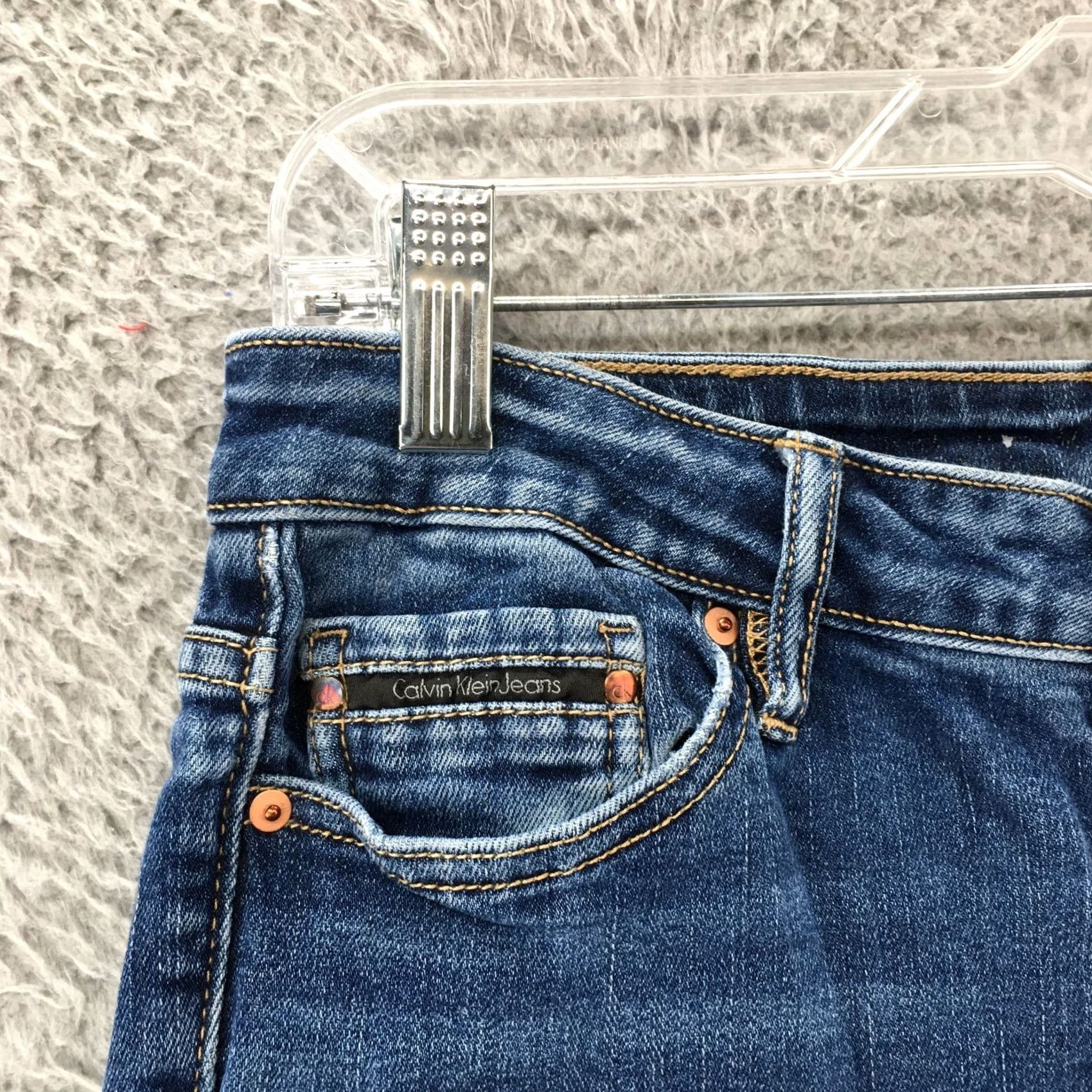 Calvin Klein Calvin Klein Skinny Jeans Womens 28x31 Blue Denim Low Rise Zip Jeans Size 28" / US 6 / IT 42 - 3 Thumbnail