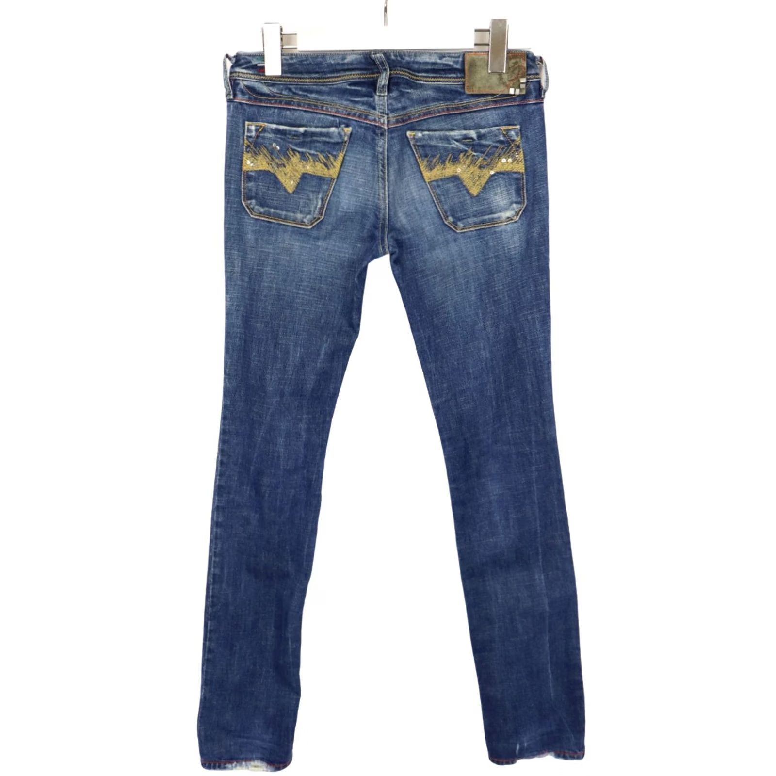 Diesel DIESEL Lowky Slim Fit Jeans Women's W27/L34 Zip Fly 0071L Stretch Blue Denim Low Rise Distressed? Size 27" / US 4 / IT 40 - 2 Thumbnail