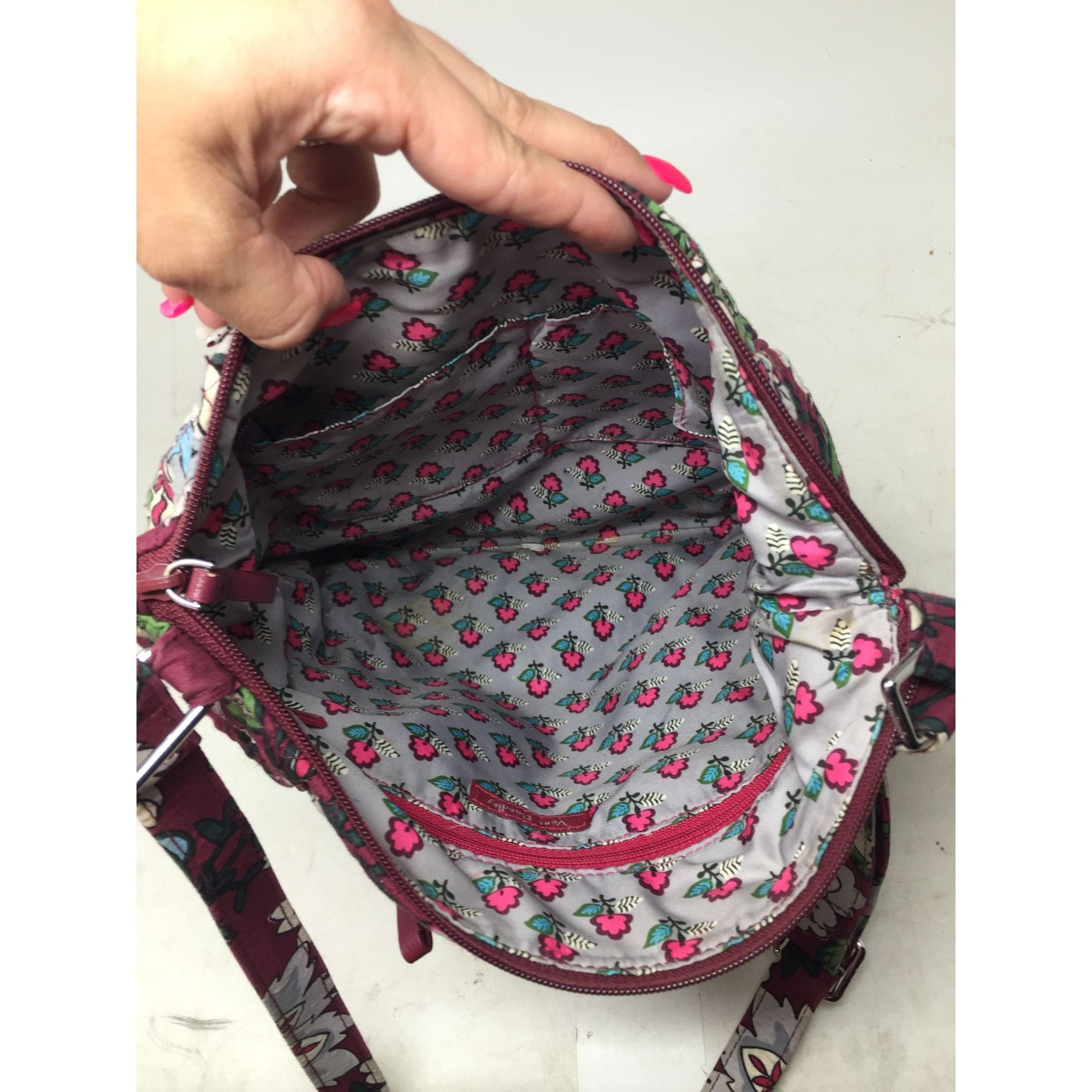 Vera Bradley Women's Vera Bradley Bordeaux Blooms Crossbody Quilted Purse Size ONE SIZE - 7 Thumbnail