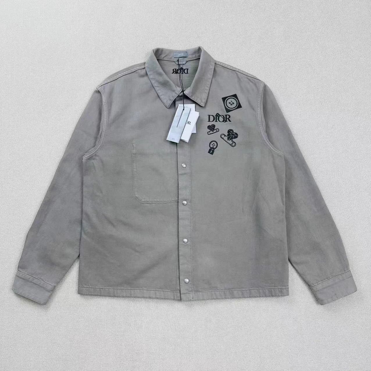 Dior DIOR Embroidered Logo Denim Shirt Jacket 52 Size US L / EU 52-54 / 3 - 1 Thumbnail