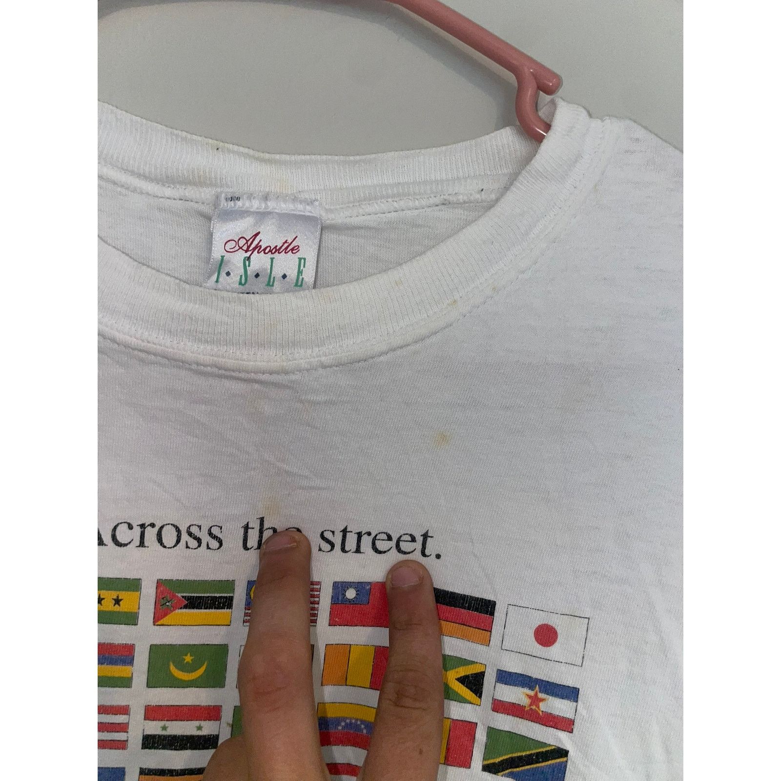 Vintage Vintage Flags Shirt Across The Street Globe Budget Tee XL Size US XL / EU 56 / 4 - 8 Thumbnail