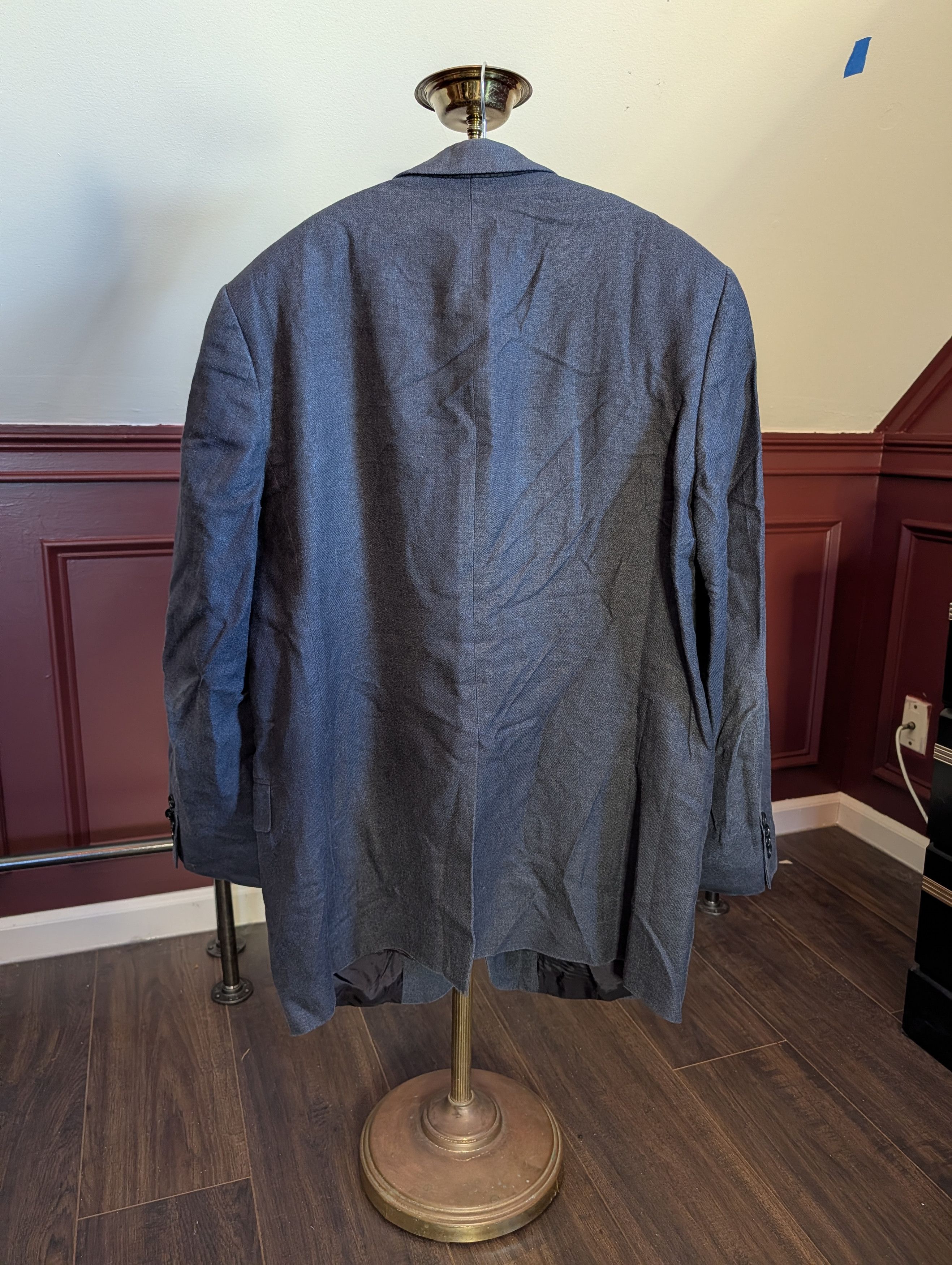Brooks Brothers Silk linen made in Italy blue/gray sport coat jacket Size 42L - 6 Thumbnail
