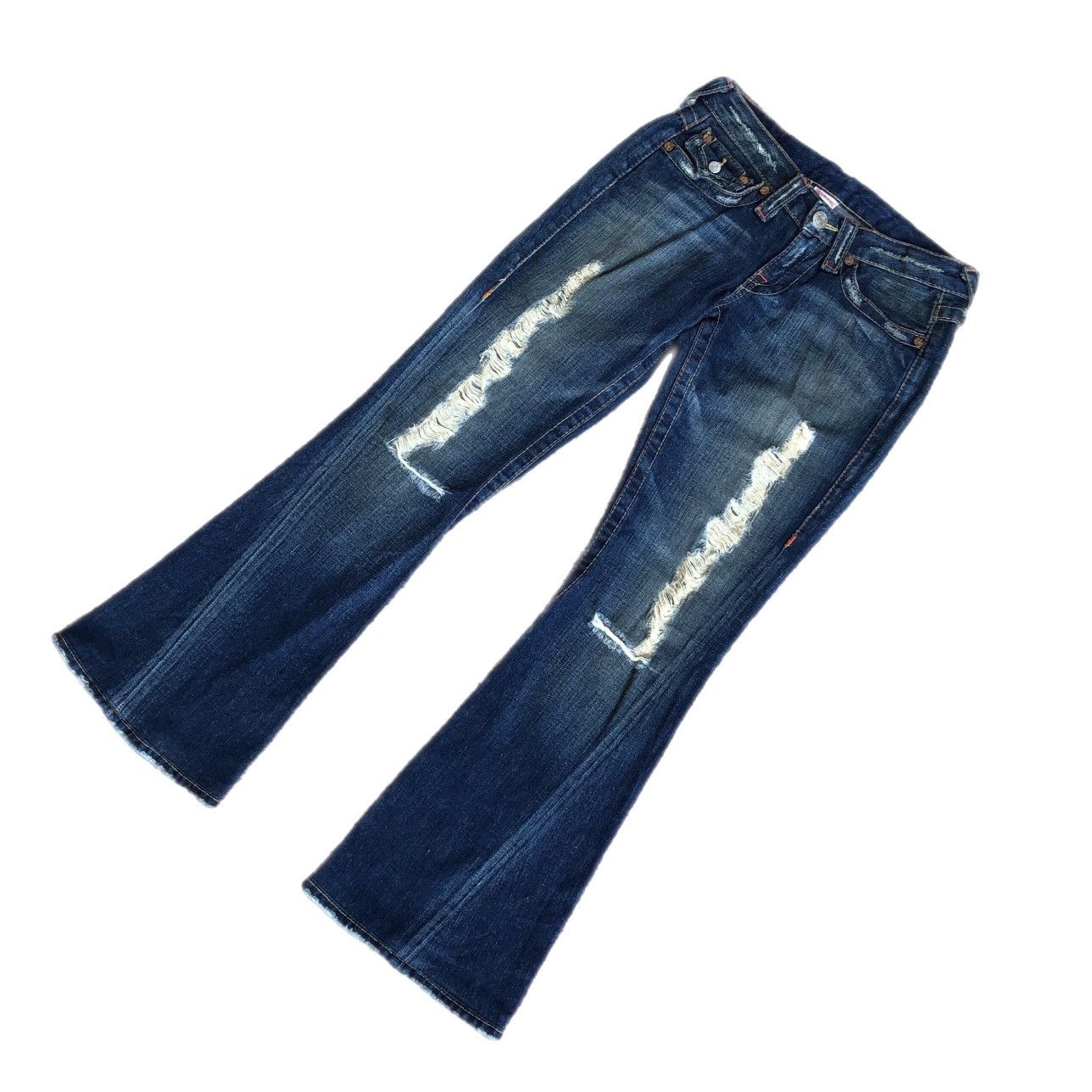 True Religion True Religion Flared Distressed Bootcut Jeans Size US 28 / EU 44 - 8 Thumbnail