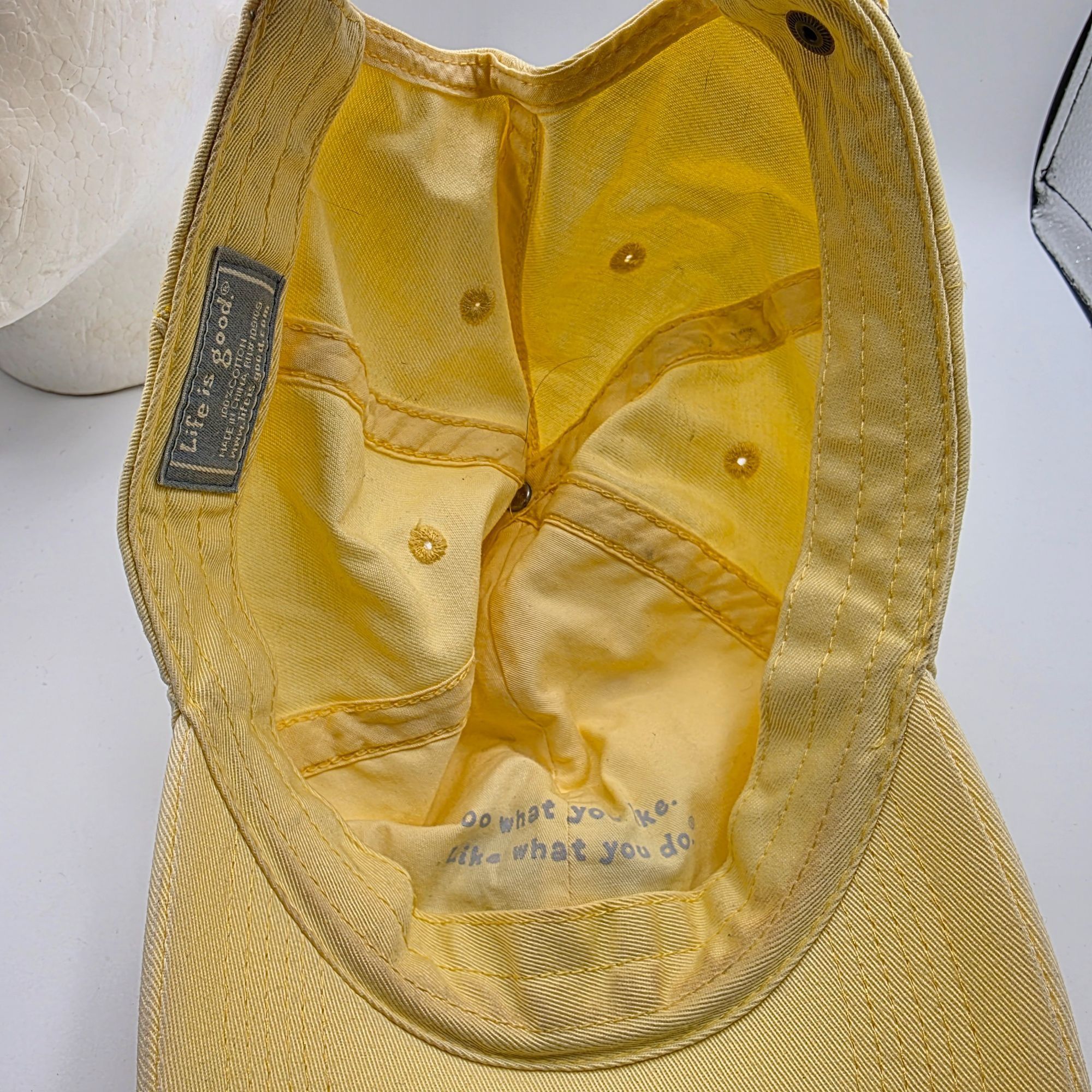 Life is Good Life Is Good Yellow Baseball Cap Hat Adirondack Chair Design Size ONE SIZE - 8 Thumbnail