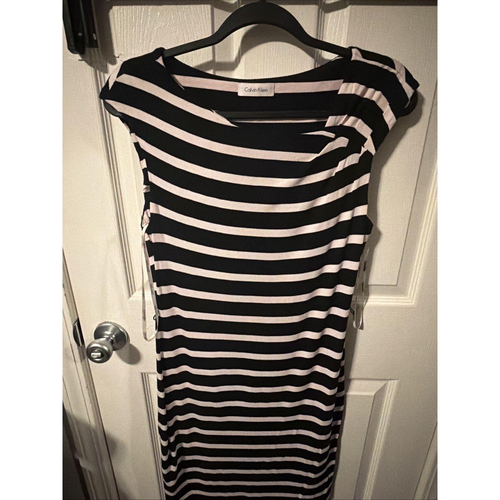 Calvin Klein Calvin Klein Women's Sleeveless Dress Small Striped Navy Size S / US 4 / IT 40 - 1 Thumbnail