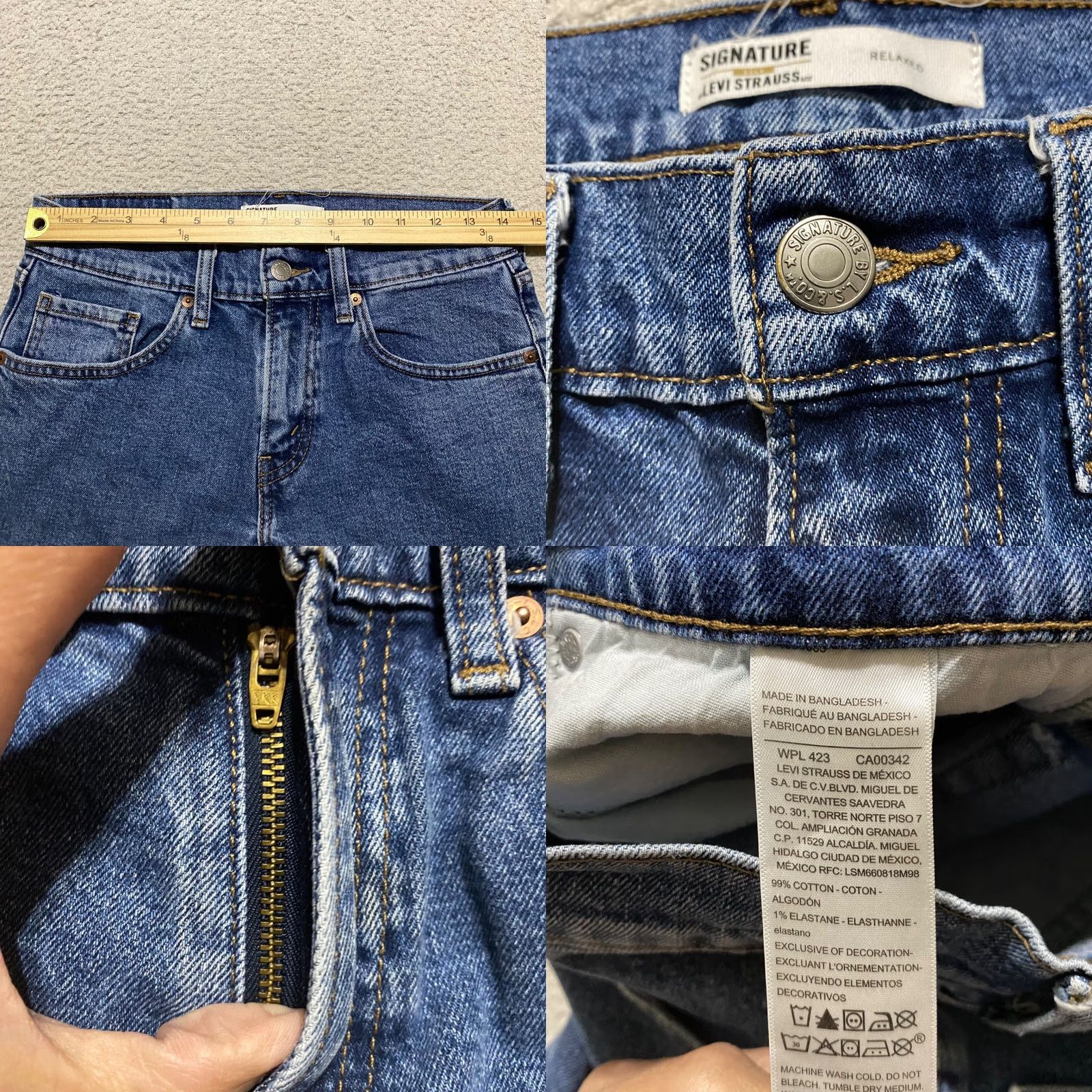 Levi's Levi's Signature Jeans Blue 28x30 Denim Medium Wash Relaxed Straight Mens Regular Adults 5-Pocket Logo Pants Platform? Size US 28 / EU 44 - 8 Thumbnail