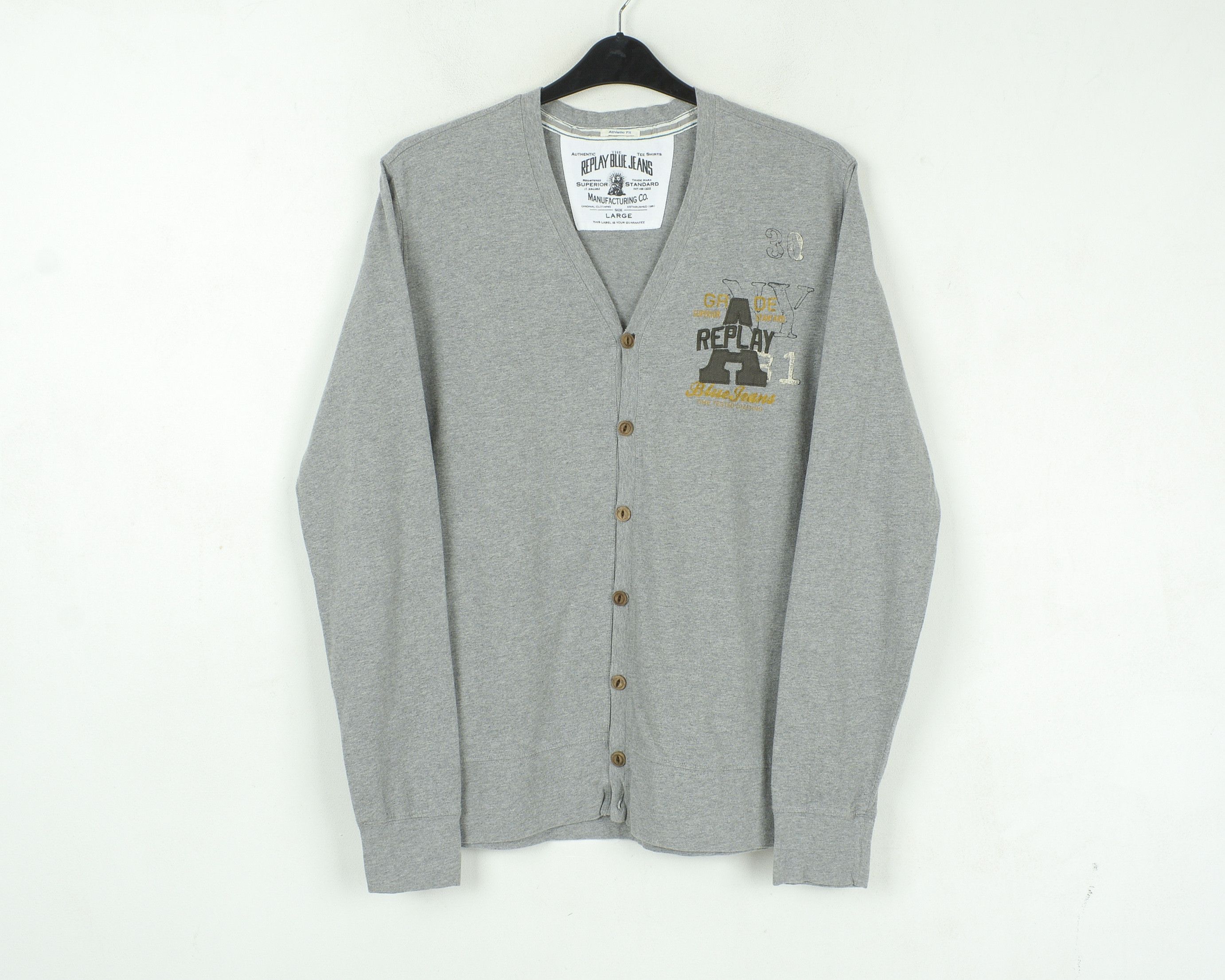 Replay REPLAY Athletic Fit Cardigan Jumper Button Jacket Sweater Size US L / EU 52-54 / 3 - 1 Thumbnail