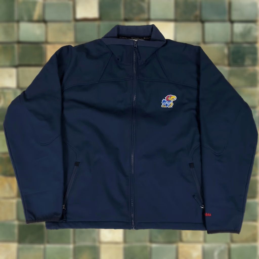 Vintage Columbia Jacket Embroidered Blue University of Kansas Jayhawks Mens XL Size US XL / EU 56 / 4 - 1 Thumbnail