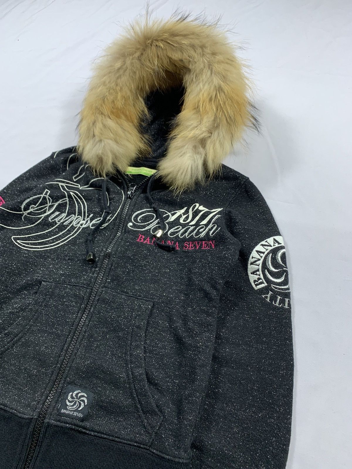 If Six Was Nine BANANA SEVEN JAPANESE GOTHIC FUR ZIP HOODIE Size S / US 4 / IT 40 - 3 Thumbnail
