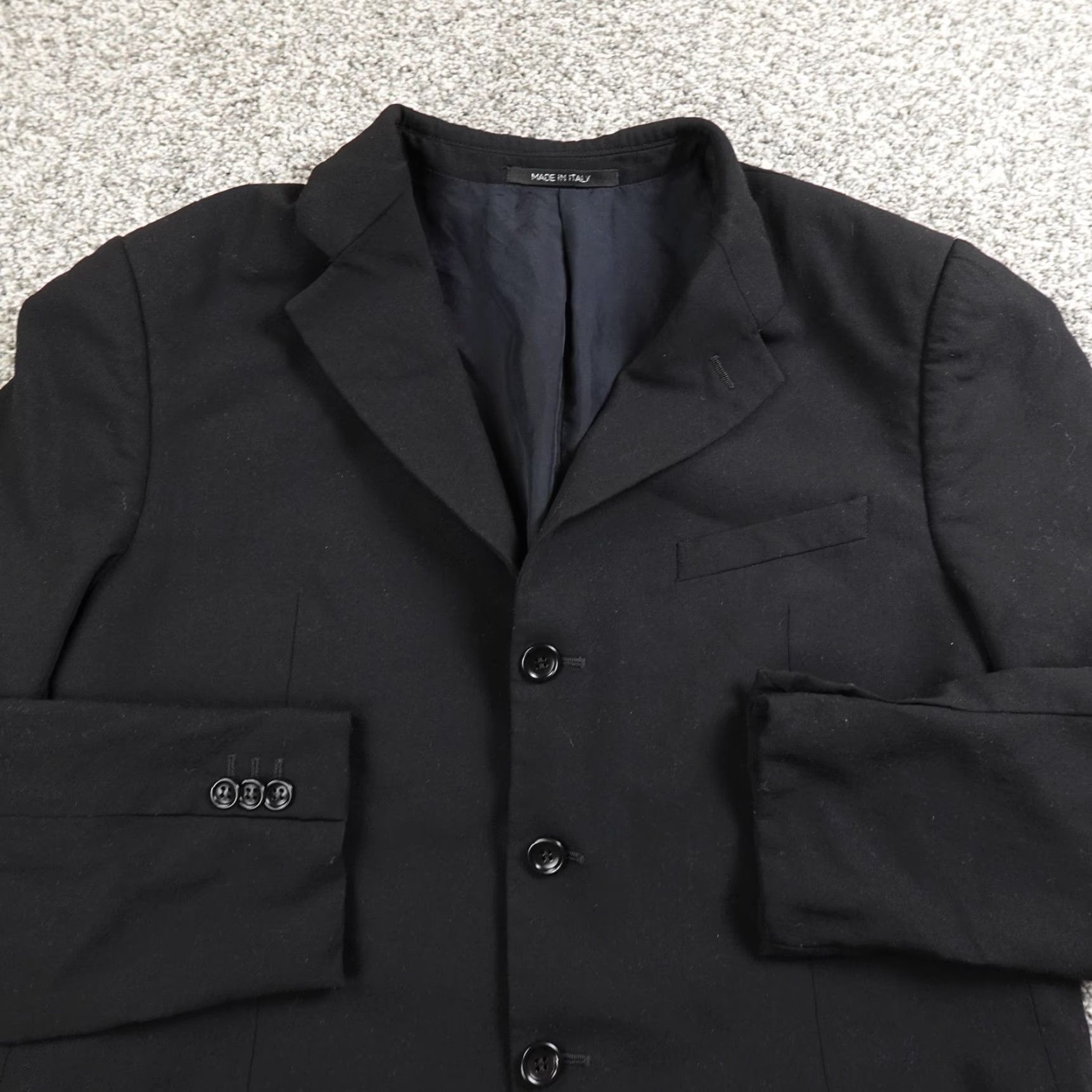 Armani Armani Collezioni Blazer Mens 42 Black Wool Sport Coat Jacket Italy Size 42R - 2 Thumbnail