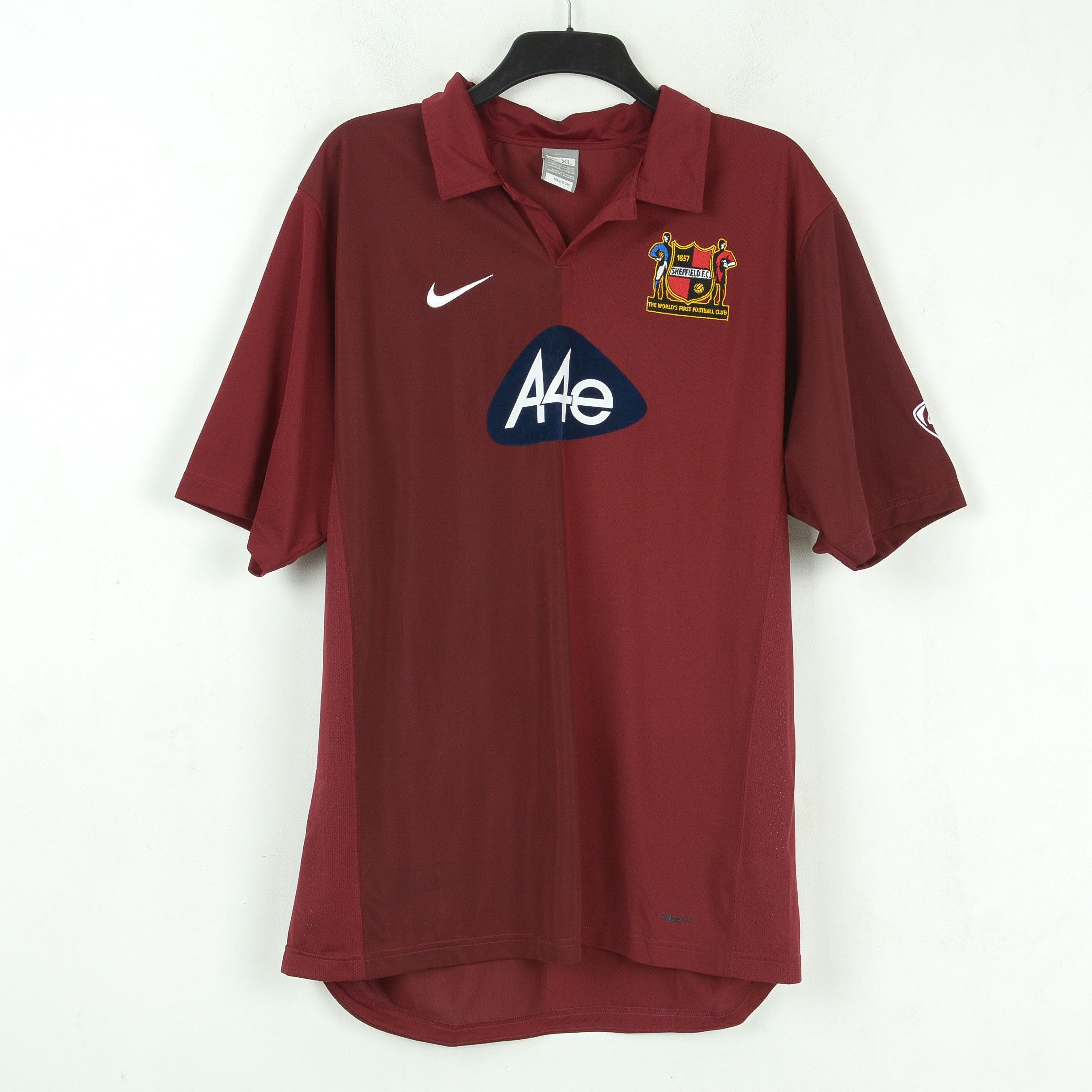 Image of Nike x Soccer Jersey Sheffield Fc The Worlds First Football Club Jersey 2007 2008 in Burgundy (Size