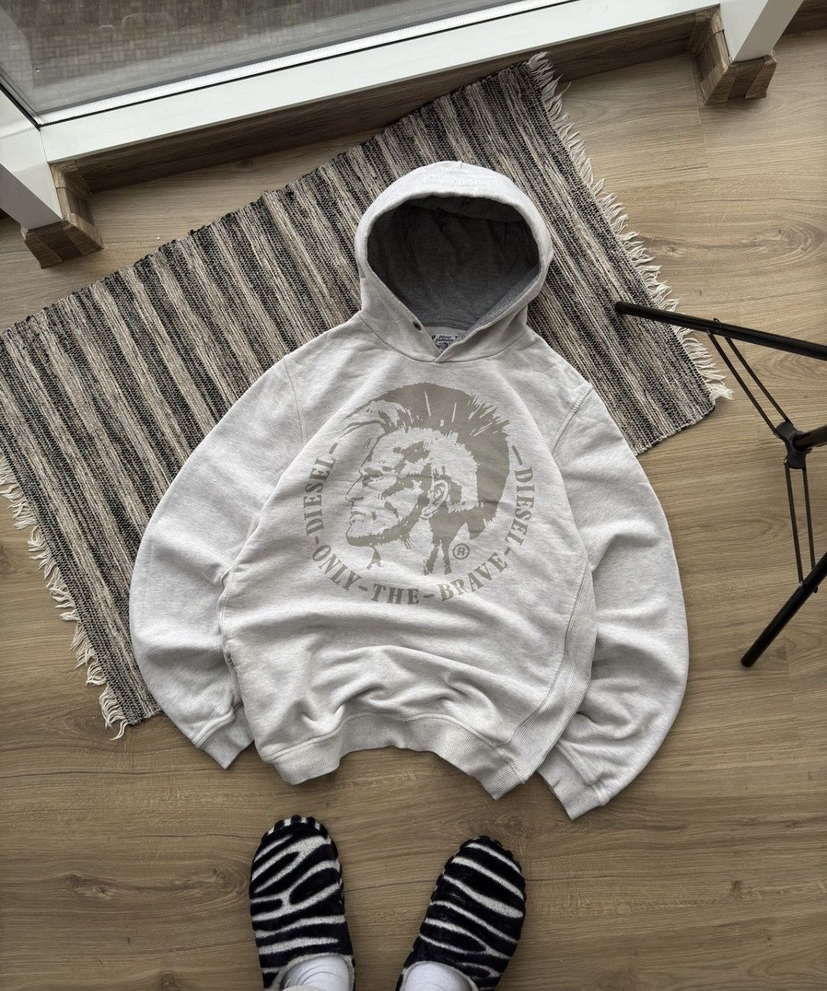 Diesel × Vintage Vintage Diesel Big logo Y2K Grey Classic hoodie Size US M / EU 48-50 / 2 - 2 Thumbnail