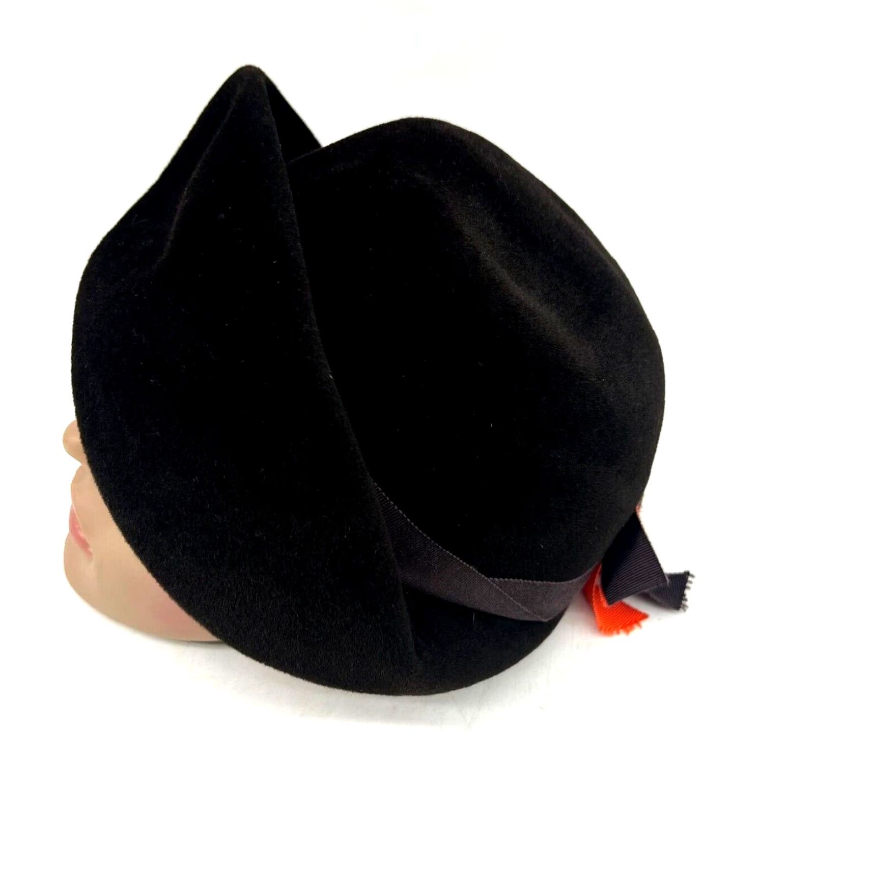 Velour VINTAGE Fur Hat 1960s Brown Velour Women's Mod Go-Go Suitable for Casual Size ONE SIZE - 3 Thumbnail