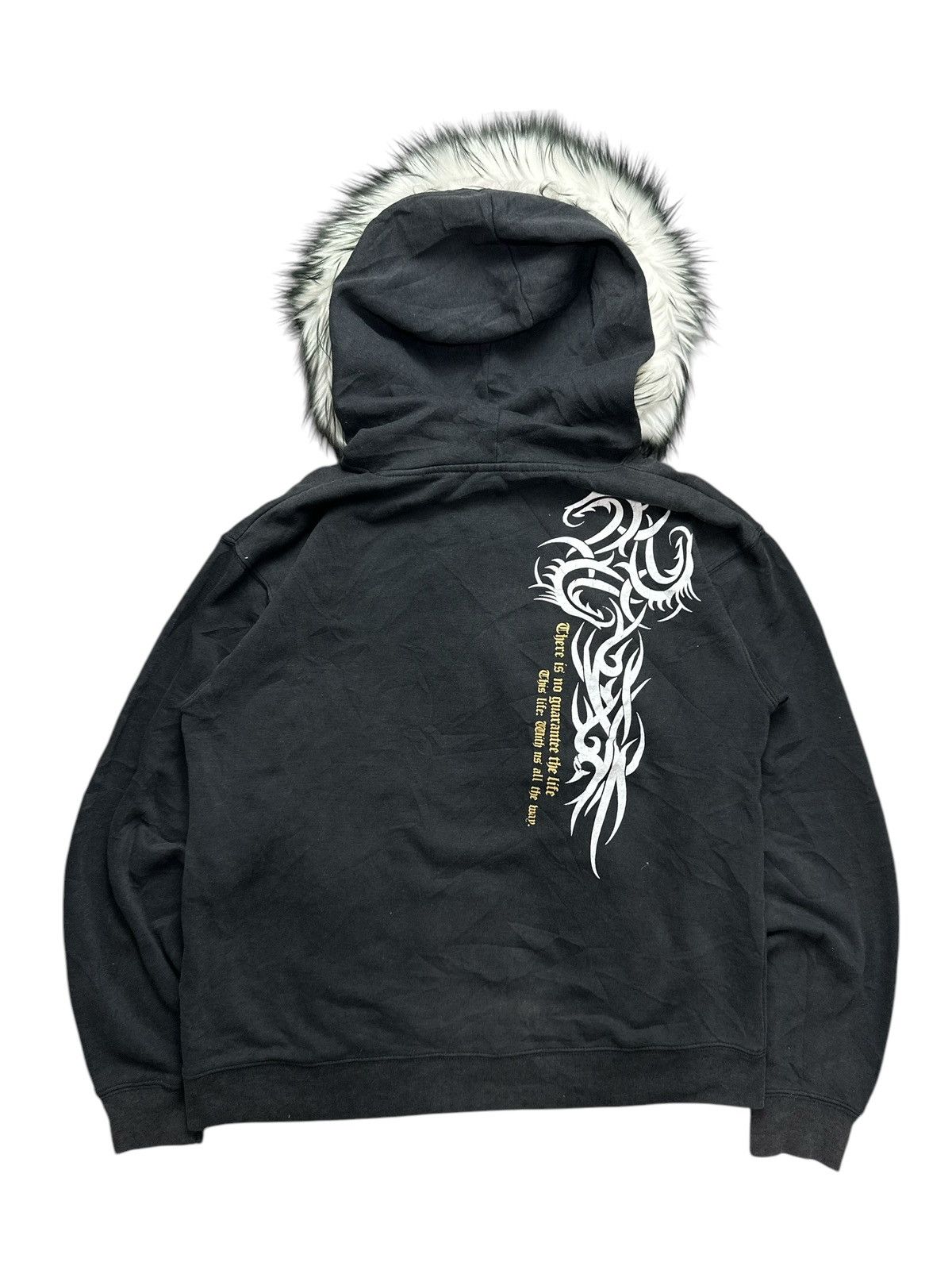 Hysteric Glamour BLACK FADED BULLET NOISE BLACK WHITE FUR HOODIE LGB STYLE Size US L / EU 52-54 / 3 - 2 Thumbnail