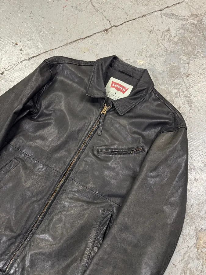 Designer × Levi's × Vintage 2000s Levi’s Black Leather Simple Jacket Size US M / EU 48-50 / 2 - 5 Thumbnail