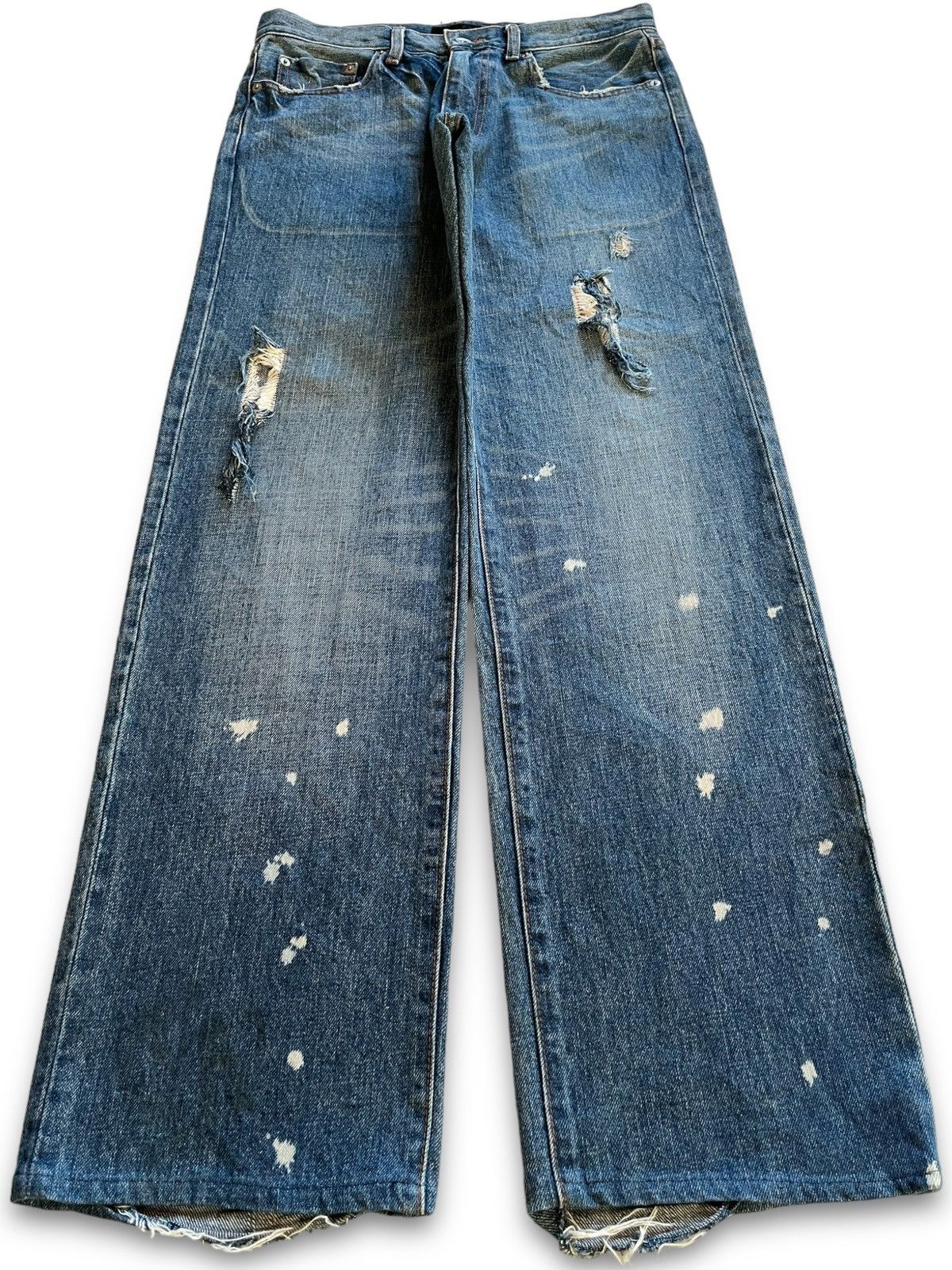 Japanese Brand Vintage Japanese Brand Paint Splatter Distressed Baggy Jeans Size US 31 - 1 Thumbnail