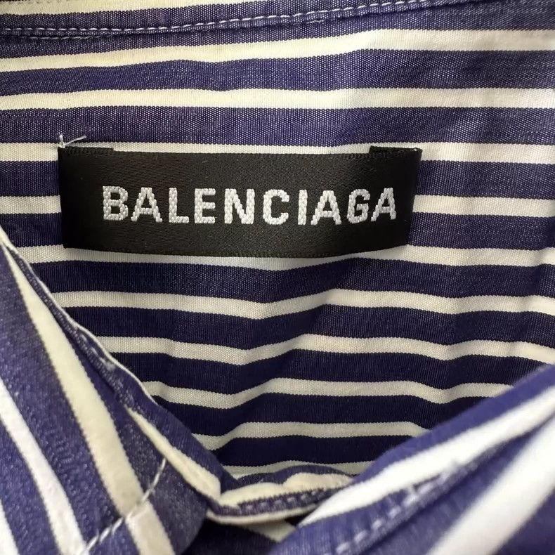 Balenciaga Balenciaga size 37 Embroidered logo silhouette striped shir Size US M / EU 48-50 / 2 - 5 Thumbnail