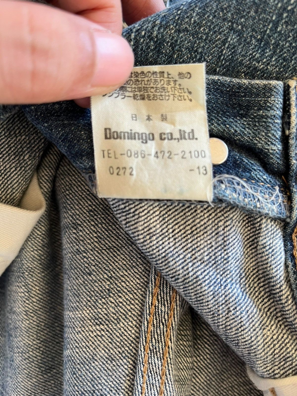 Japanese Brand Vintage Japanese Domingo Blue Wash Distressed Cargo Jeans Size US 31 - 9 Thumbnail