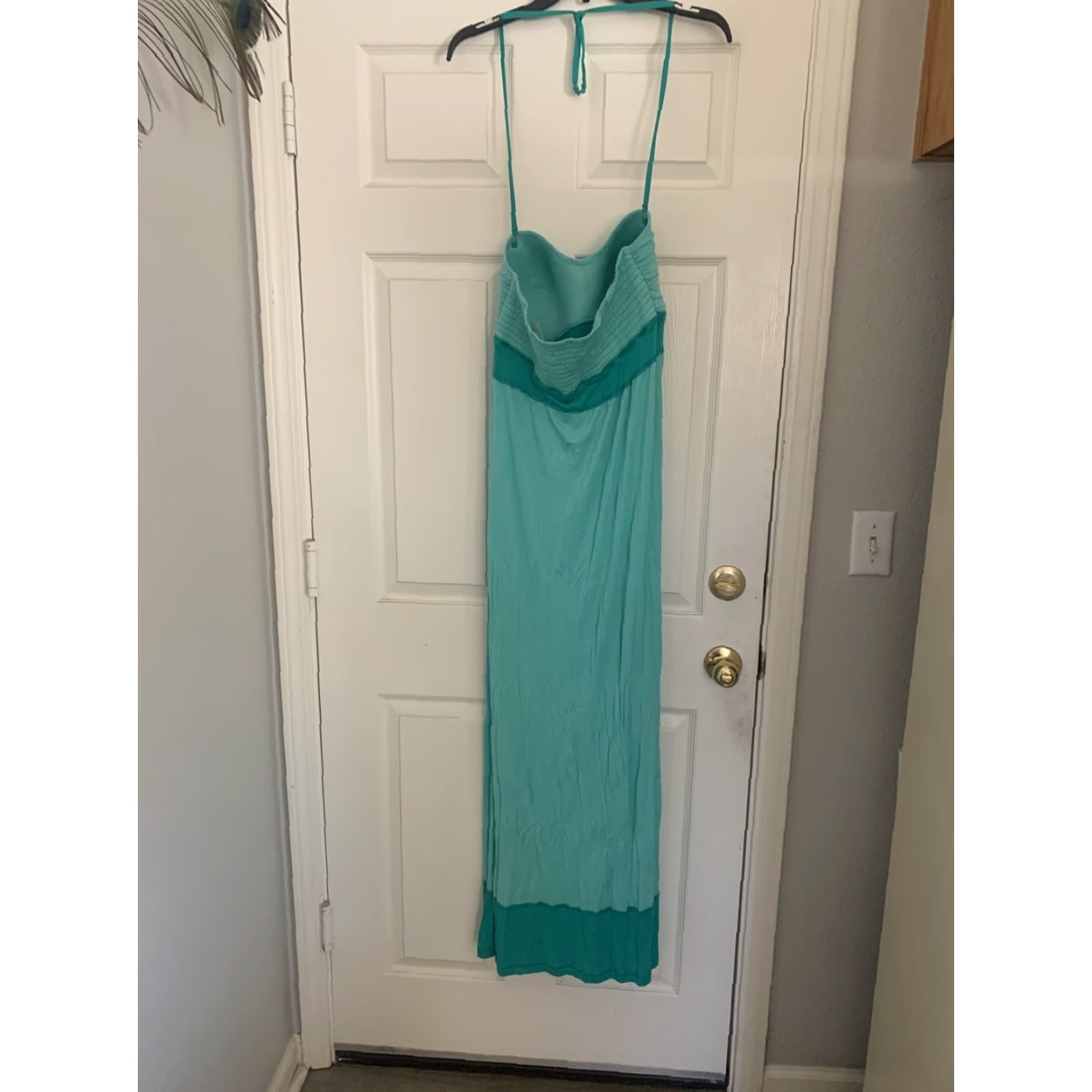 Body Glove Body Glove Maxi Dress Women's XL Green Jersey Knit Solid Sleeveless Casual Sheer Summer Long Regular Size XL / US 12-14 / IT 48-50 - 3 Thumbnail
