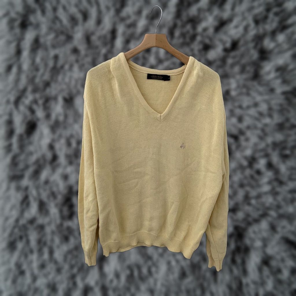 Brooks Brothers VINTAGE Brooks Brothers Mens Long Sleeve V-Neck Sweater Yellow Size Large Classic Preppy Size US L / EU 52-54 / 3 - 1 Thumbnail