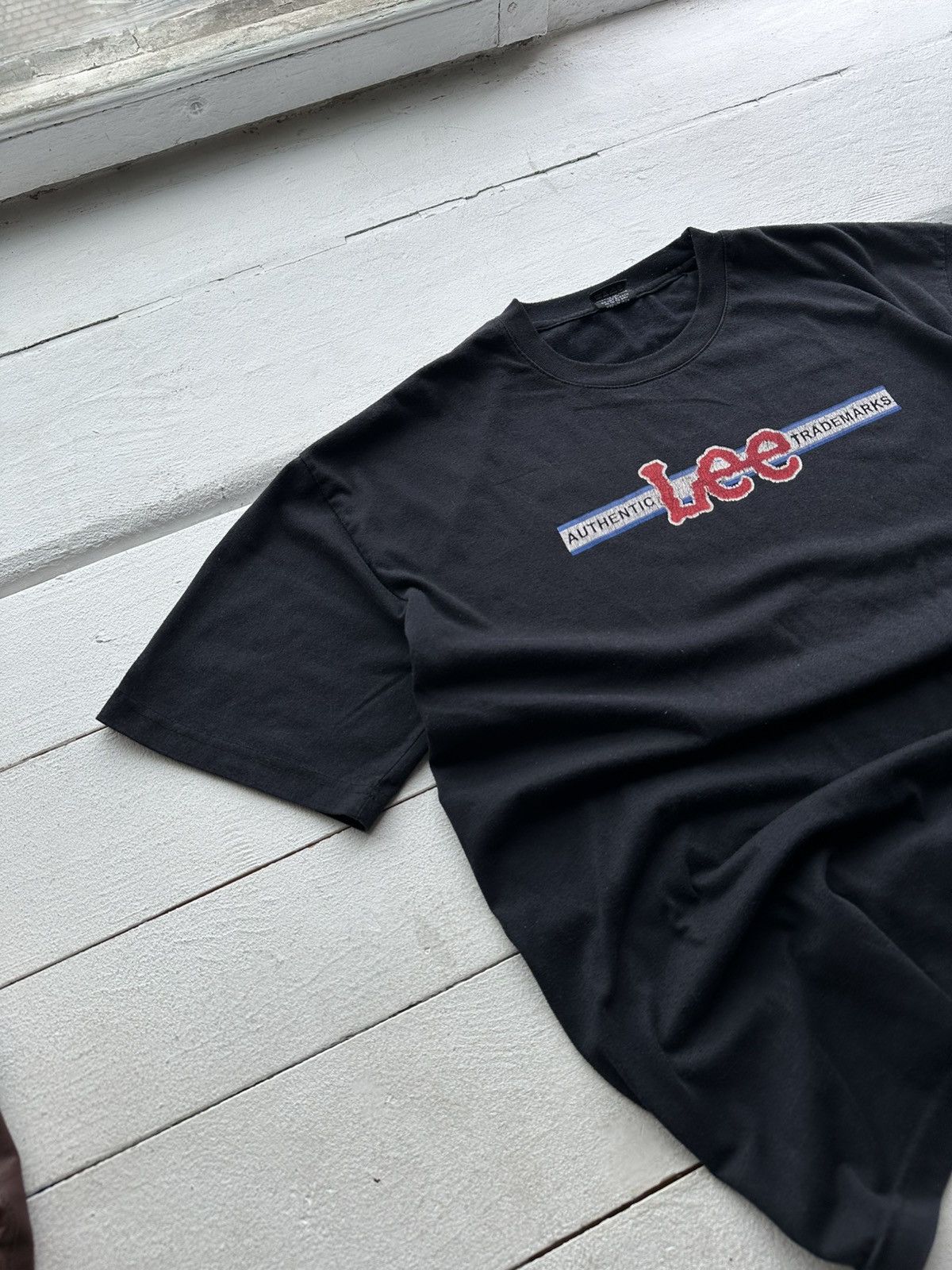 Lee 🚨 VINTAGE 90s LEE SANFORIZED big logo tee Y2k Size US L / EU 52-54 / 3 - 2 Thumbnail