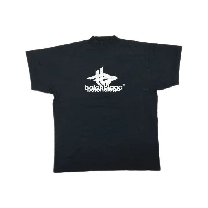 Balenciaga Balenciaga Black Logo Print Oversized T-Shirt 0079-2507 Size US L / EU 52-54 / 3 - 2 Thumbnail