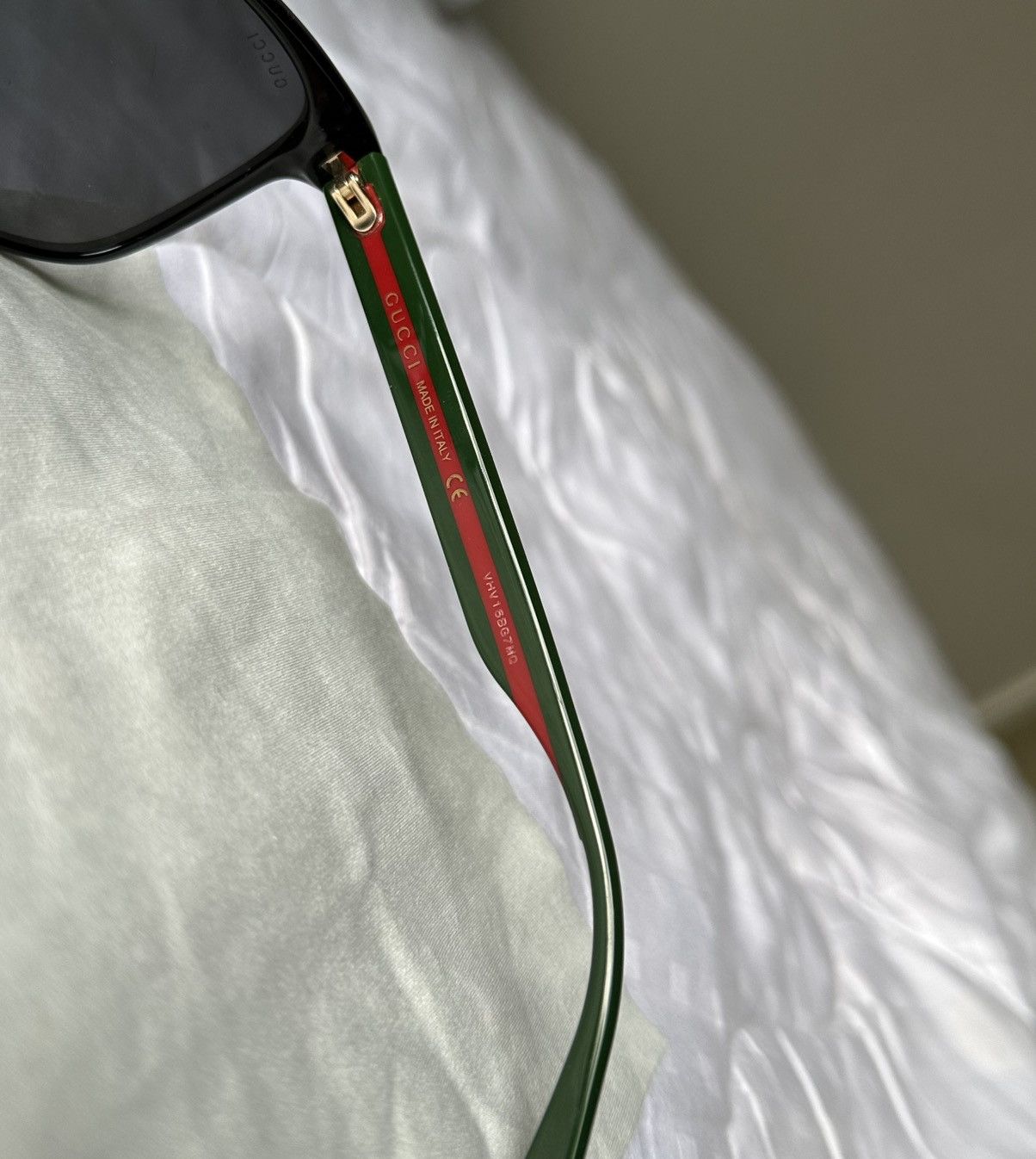 Gucci Gucci GG0418SK - Black & Green Web Stripes | Made in Italy | Size ONE SIZE - 2 Thumbnail