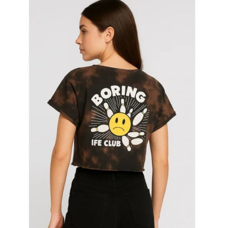 Other Boring Life Club Tie-Dye Graphic Tee Cropped Bowling Shirt M Size M / US 6-8 / IT 42-44 - 1 Thumbnail