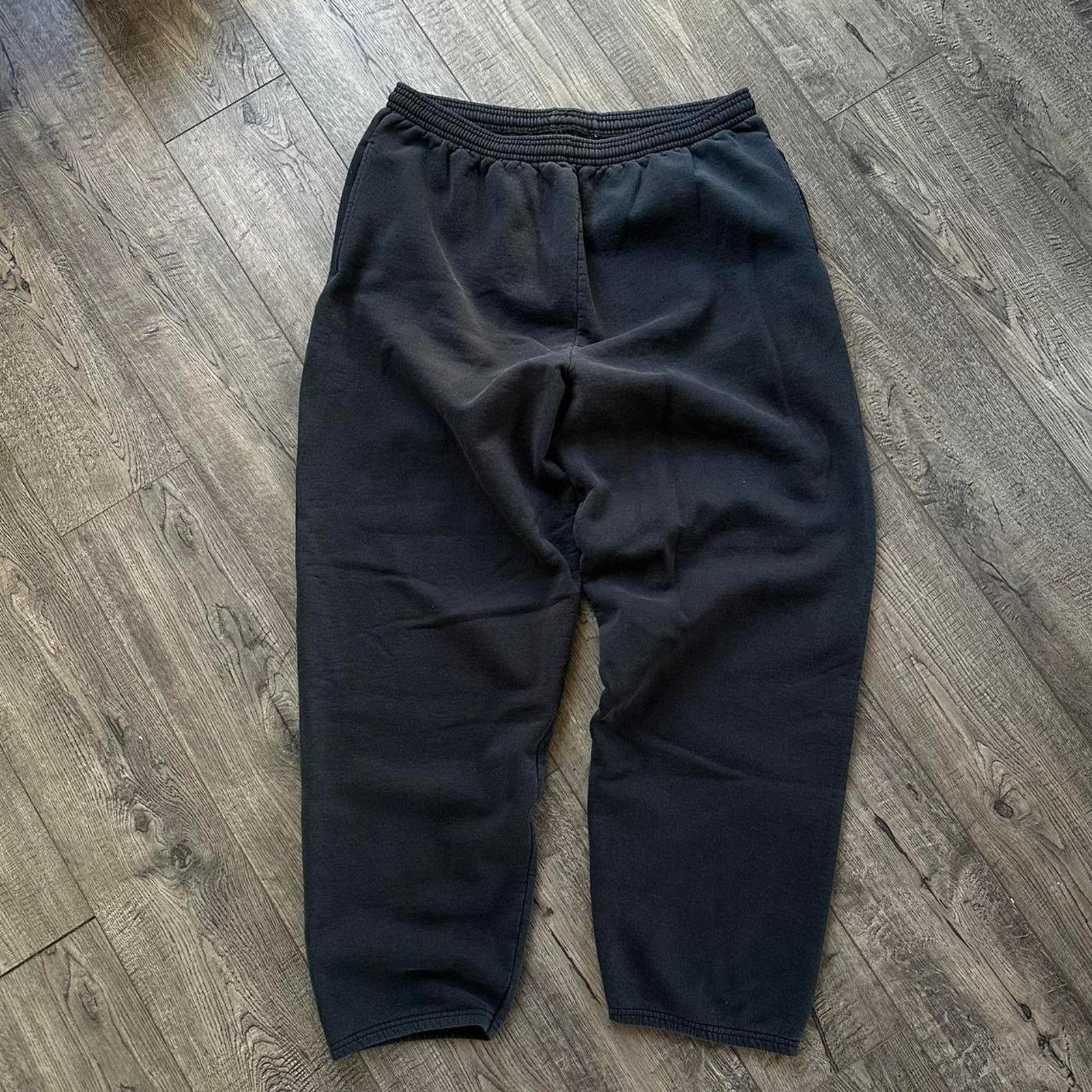 Vintage 00s Black Blank Heavy Cotton Faded Sweatpants
