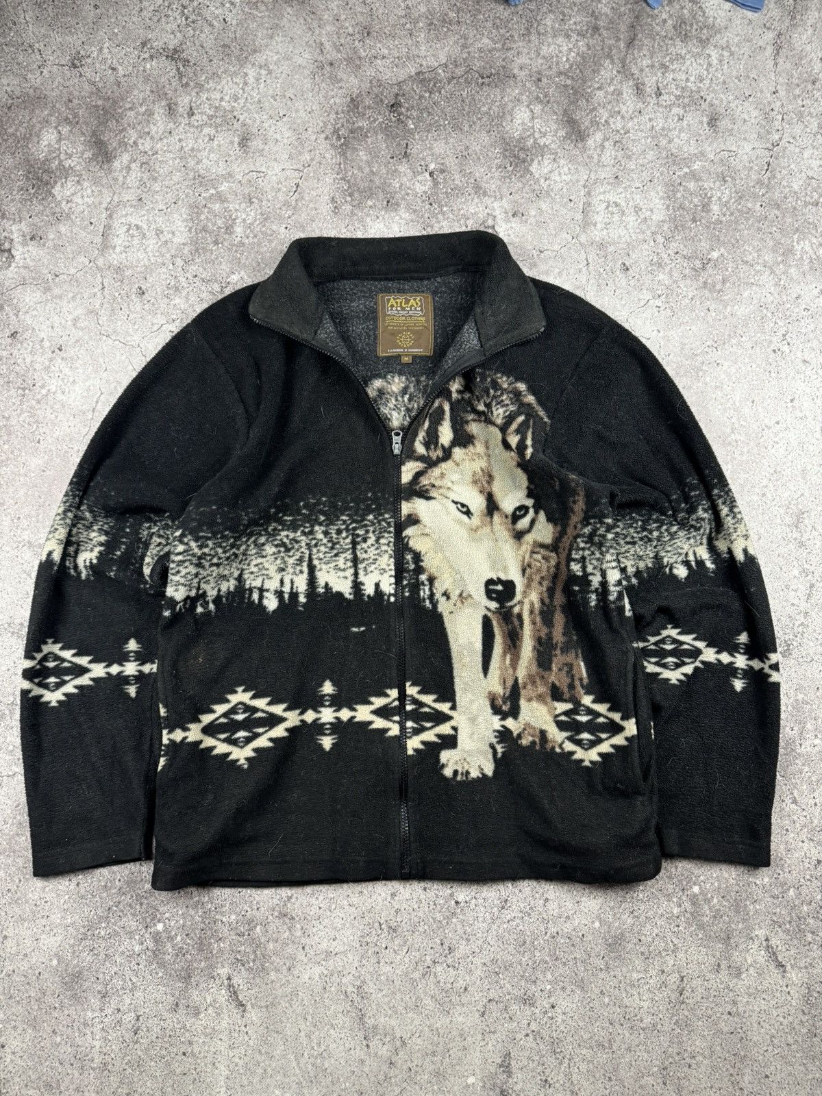 Vintage 🇺🇸 Vintage 90s Wolf Fleece USA animal rare retro Y2K hype Size US M / EU 48-50 / 2 - 1 Thumbnail