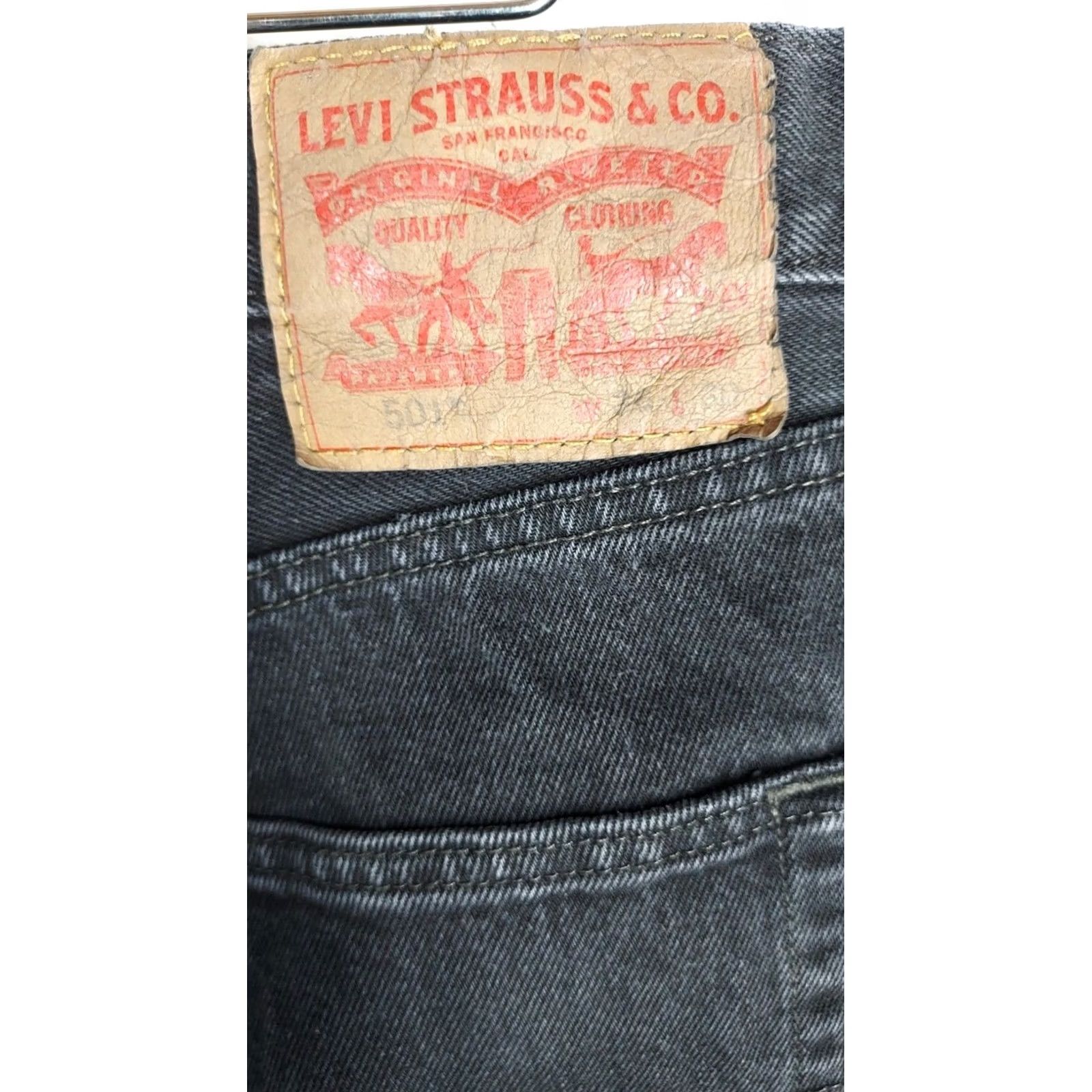 Levi's Levi's 501 Mens Jeans Button Fly 36x30 Black Denim Straight Regular Fit WW Mens Size US 36 / EU 52 - 4 Thumbnail