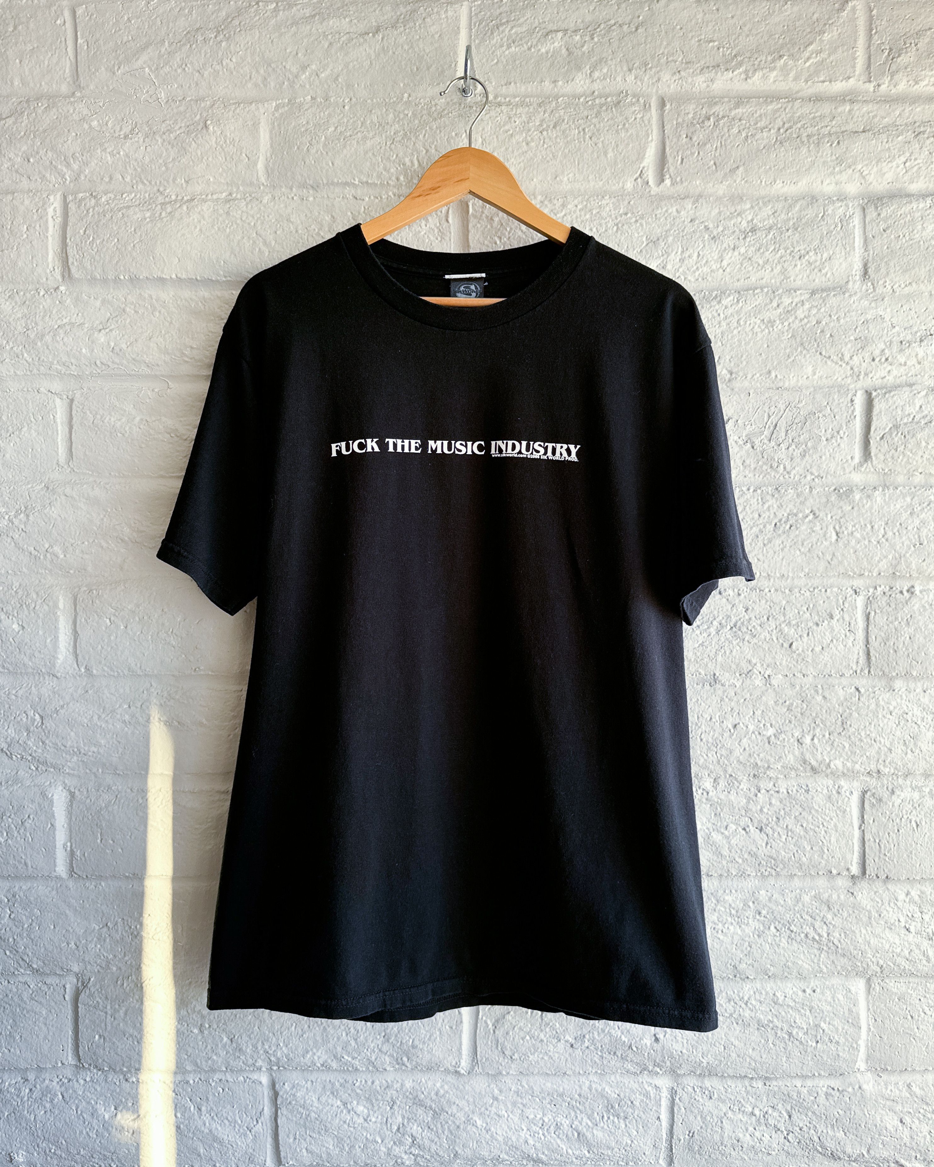 Vintage Sik World F The Music Industry T Shirt Black Men's L