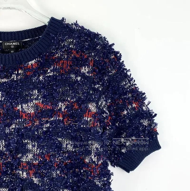 Chanel Chanel Navy Blue Cotton Women's T-Shirt . Size M / US 6-8 / IT 42-44 - 3 Thumbnail