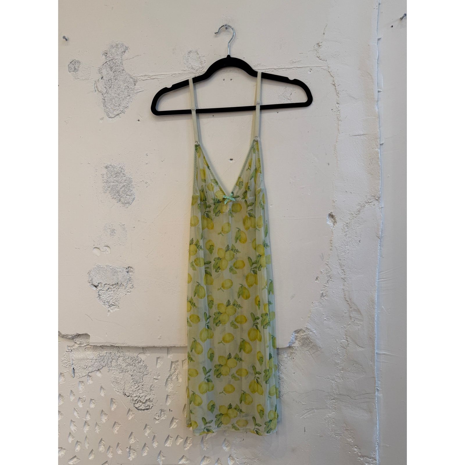 Dolce & Gabbana Intimo Vintage Lemon Print Mesh Nightgown
