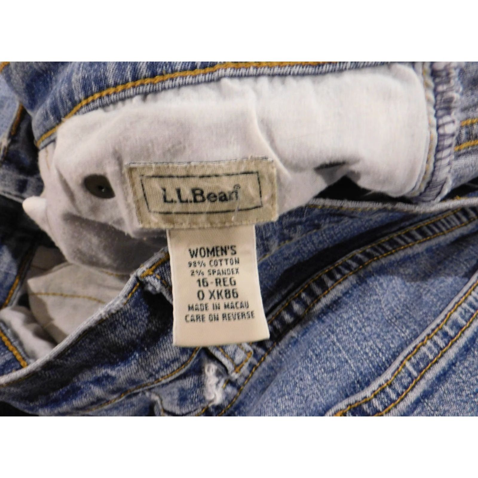 Vintage L.L. Bean Jeans Womens 16 Blue Denim Straight Zip Cotton Blend Polyester Stretch Classic Regular Inseam 29 Womens Size 24" / US 00 / IT 34 - 4 Thumbnail
