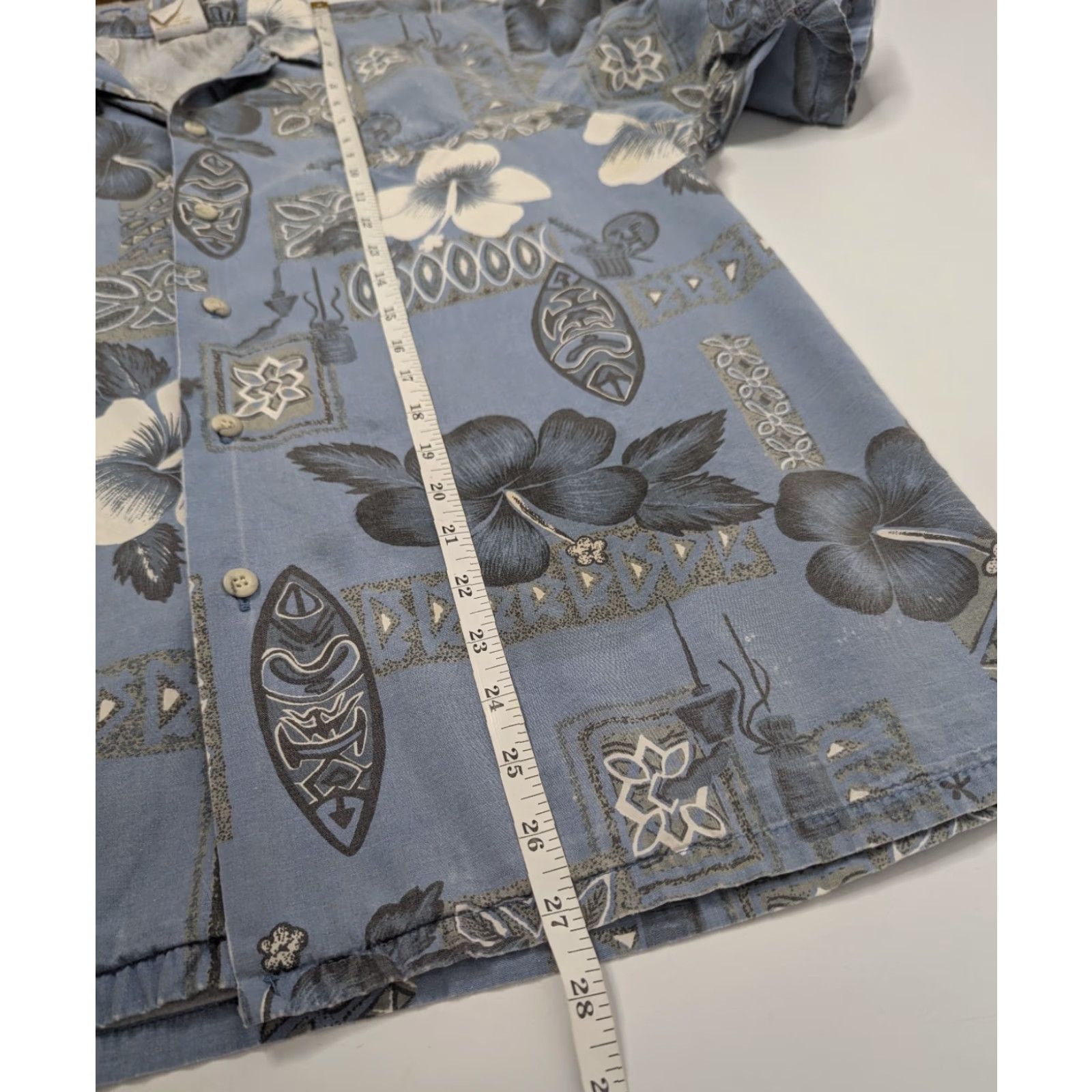 Vivobarefoot VTG Go Barefoot Camp Collar Shirt Mens Large Blue Hibiscus Floral Hawaiian Aloha Size US L / EU 52-54 / 3 - 5 Thumbnail