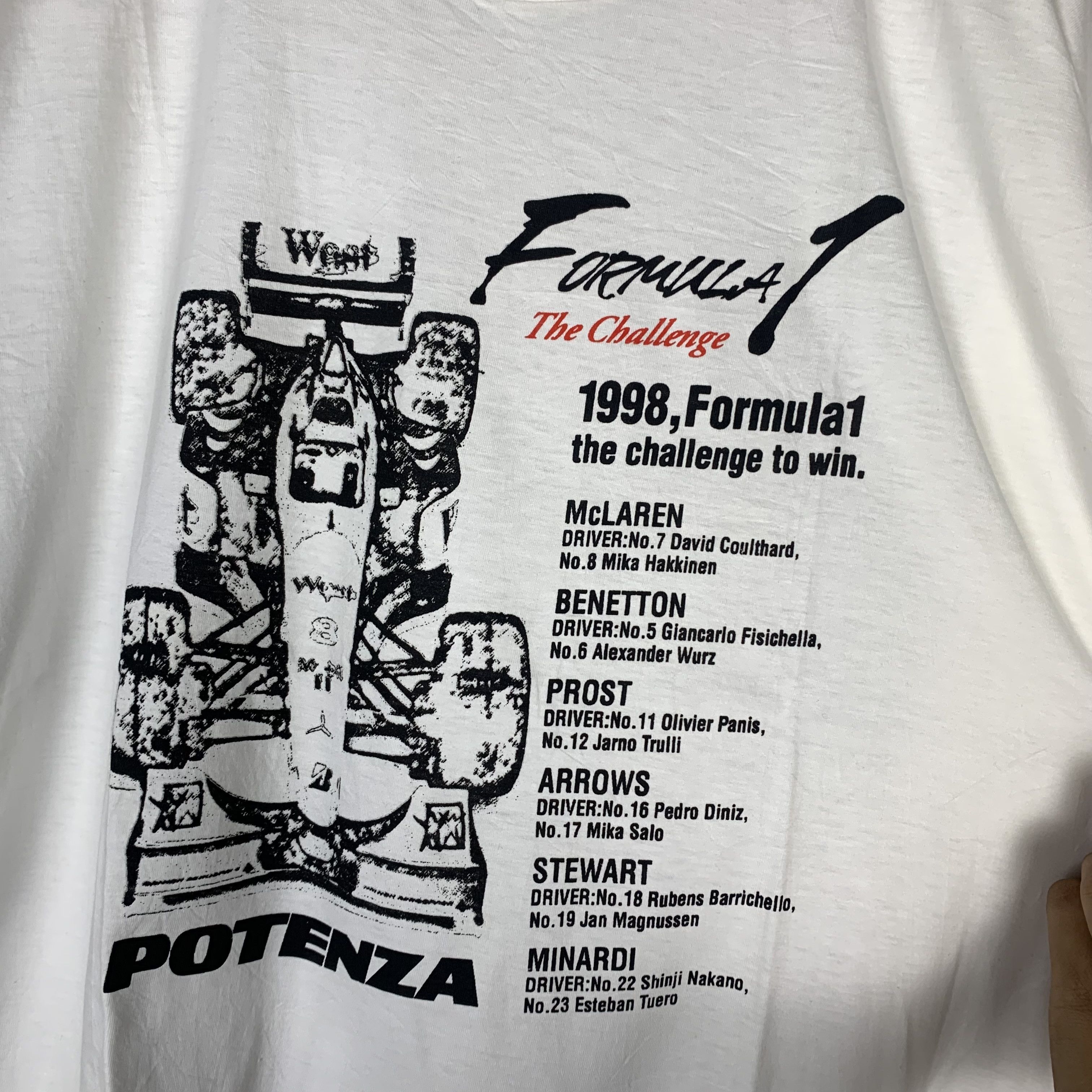 Vintage Vintage Formula 1 Bridgestone Potenza Tshirt Size US M / EU 48-50 / 2 - 2 Thumbnail