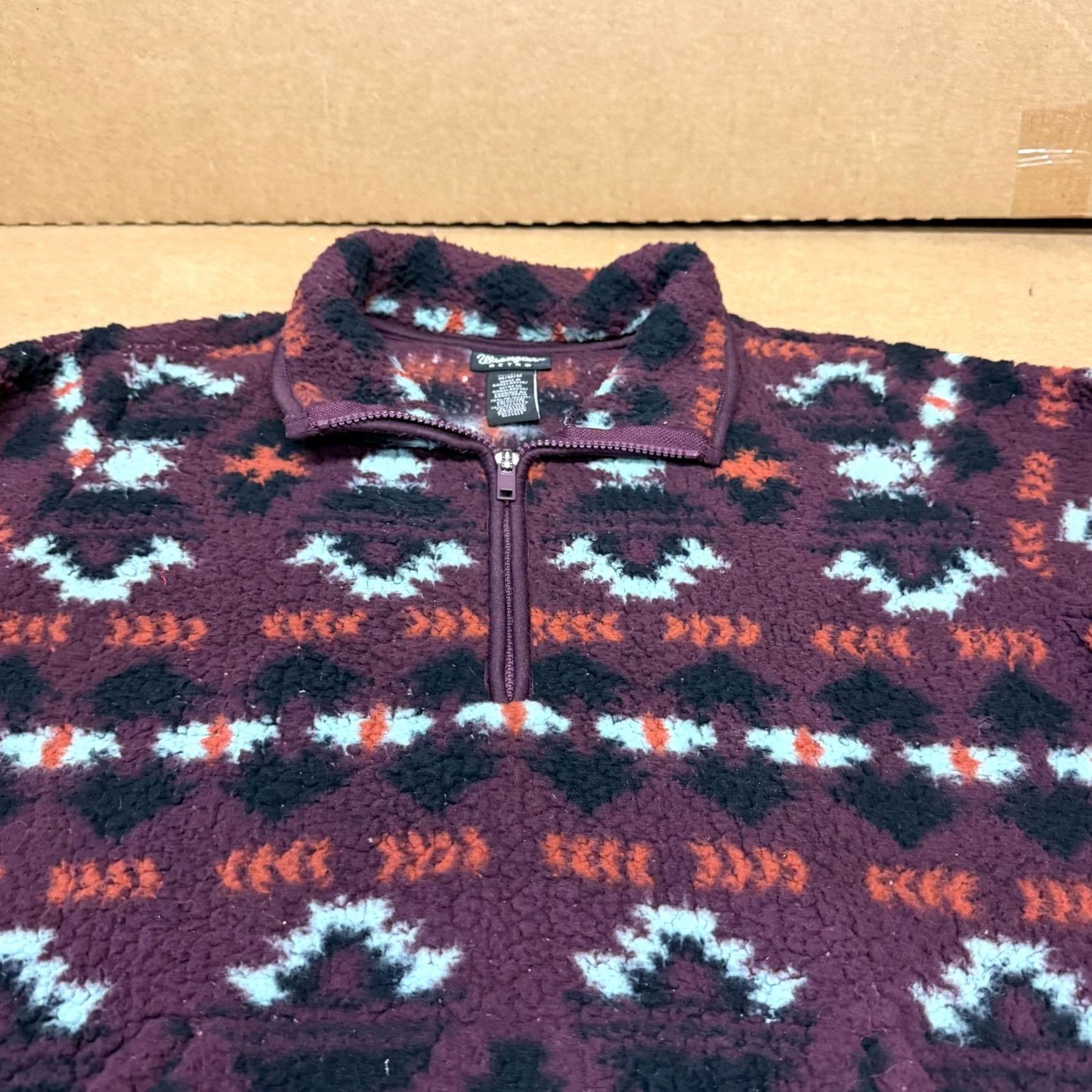 Wrangler Wrangler Retro Jacket Mens Medium Multicolor Fleece 1/4 Zip Southwestern Print Geometric Stand-Up Collar Size US M / EU 48-50 / 2 - 2 Thumbnail