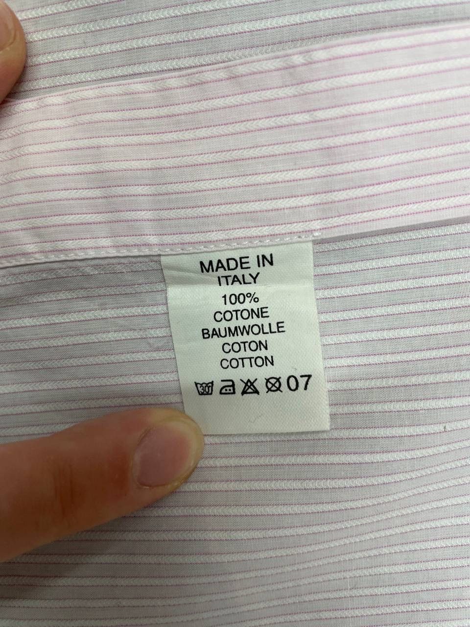 Pal Zileri Pal Zileri Men Cotton Shirt Pink Striped Classic Button Up Size US M / EU 48-50 / 2 - 7 Thumbnail