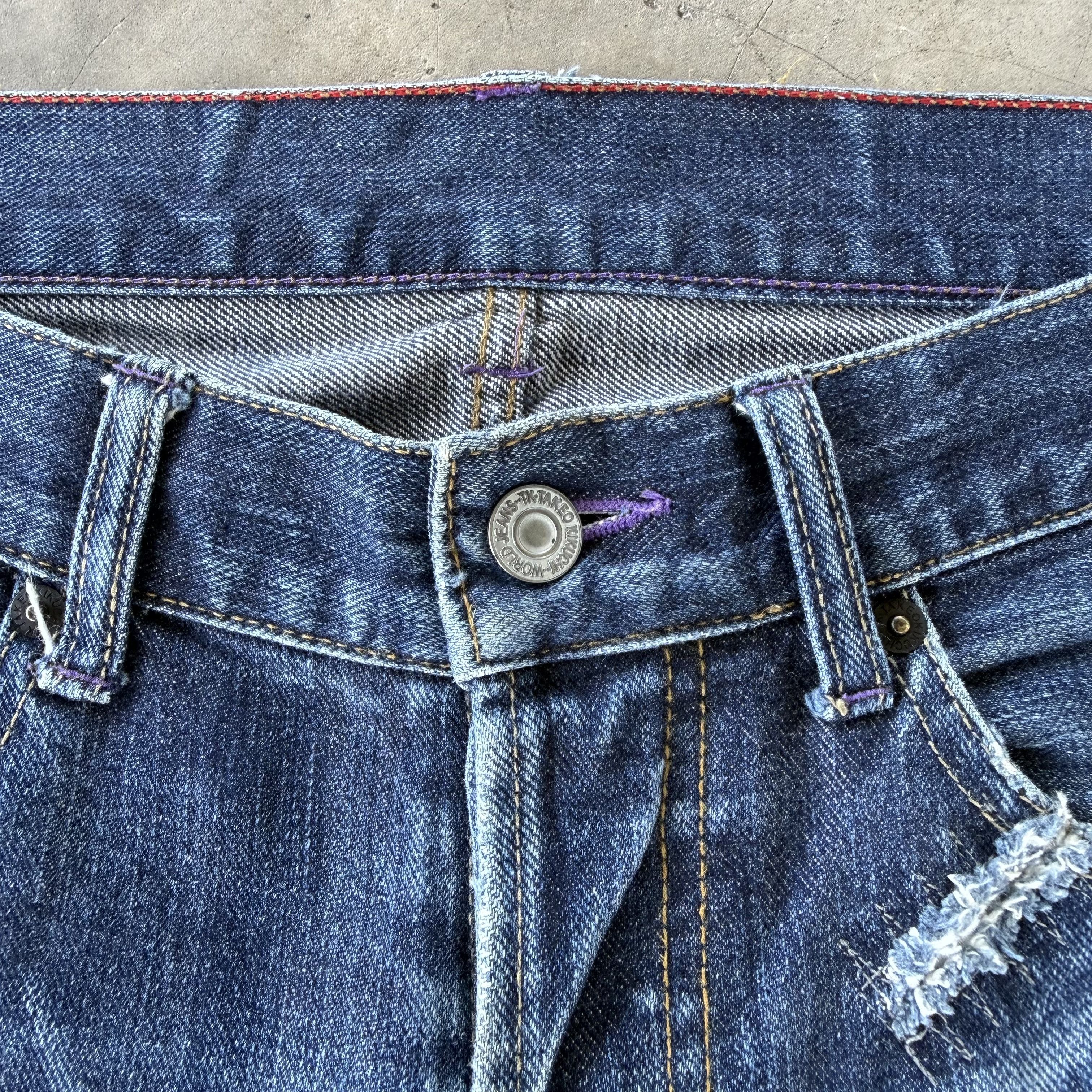 Japanese Brand W32x30.5 Takeo Kikuchi Button Fly Faded Mud Washer Denim Size US 32 / EU 48 - 7 Thumbnail